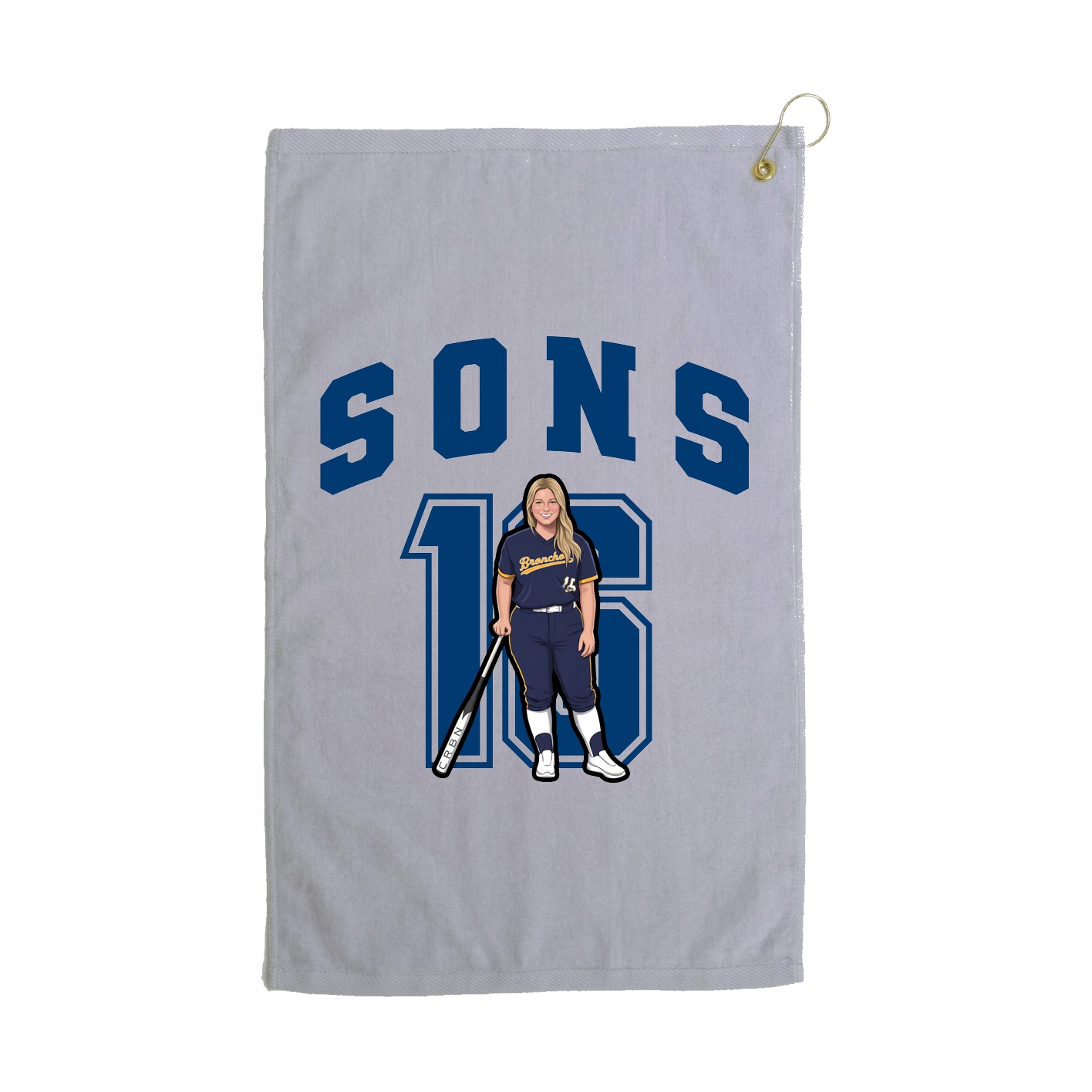 Golf Towel — Number in Grey