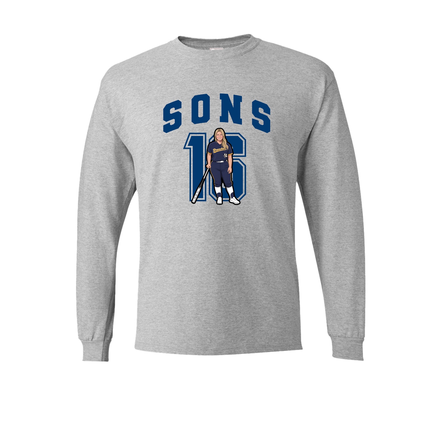 Long Sleeve Tee — Number in Grey