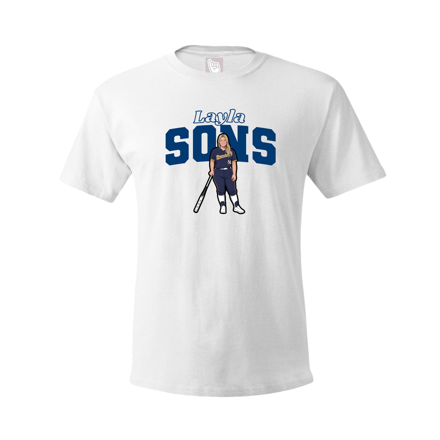 Youth Tee — Name Arch in White