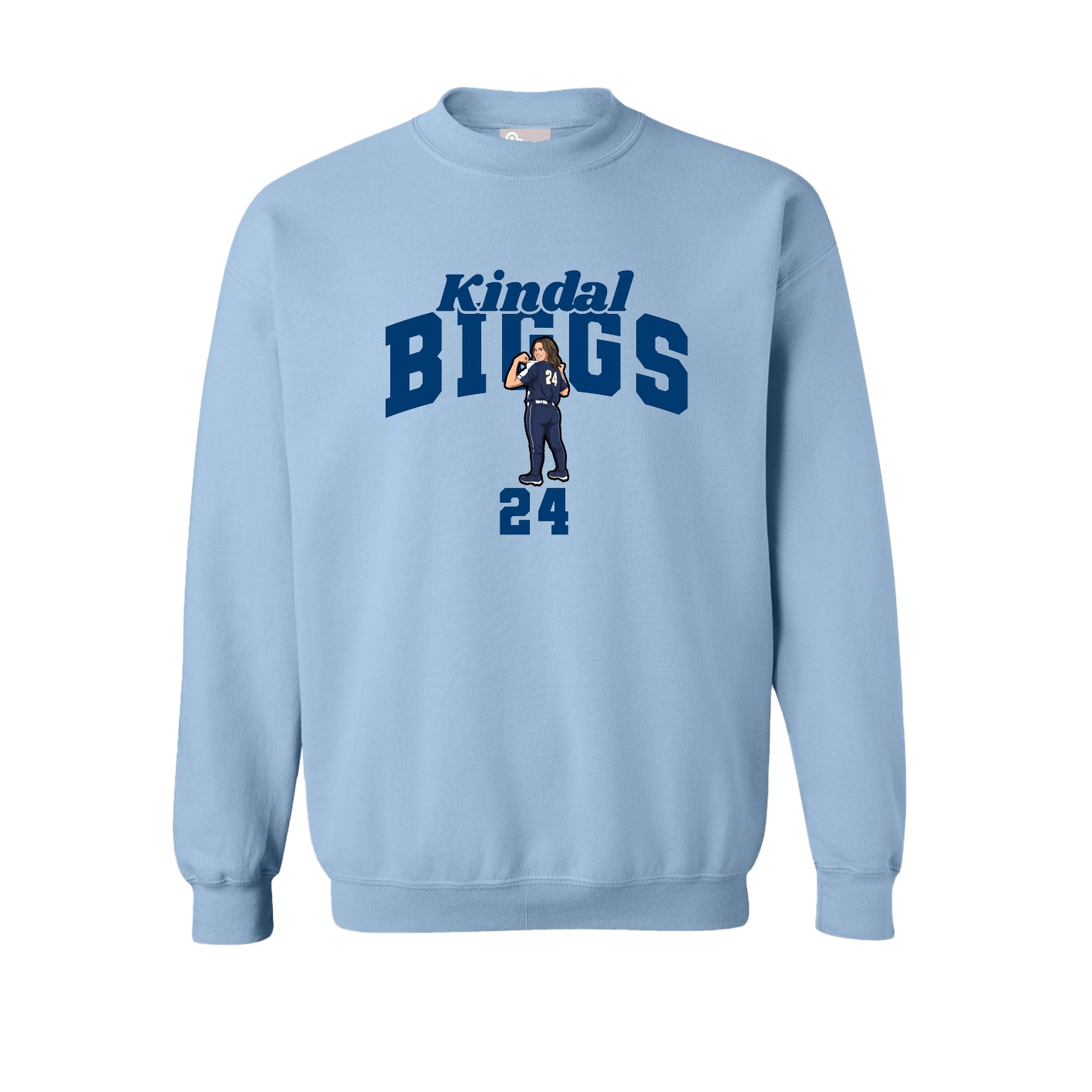 Fleece Crew — Signature Arch in Light Blue