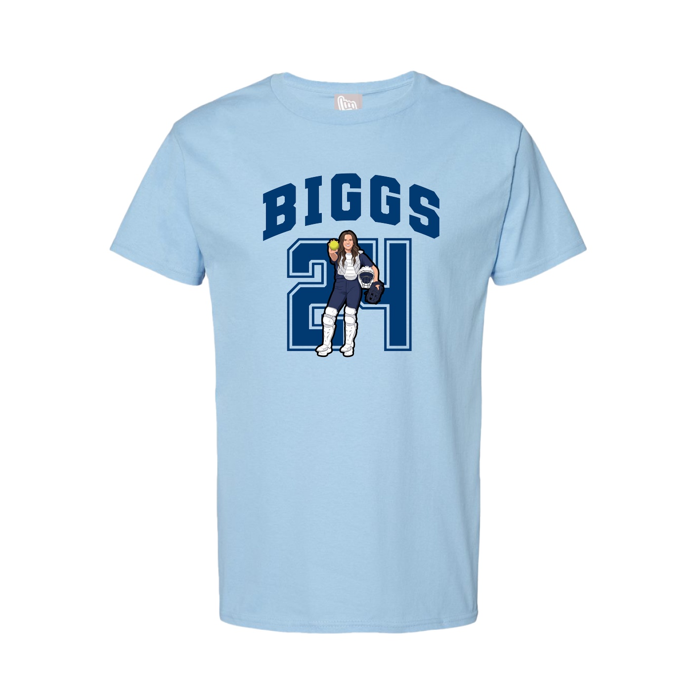 Tee — Number in Light Blue