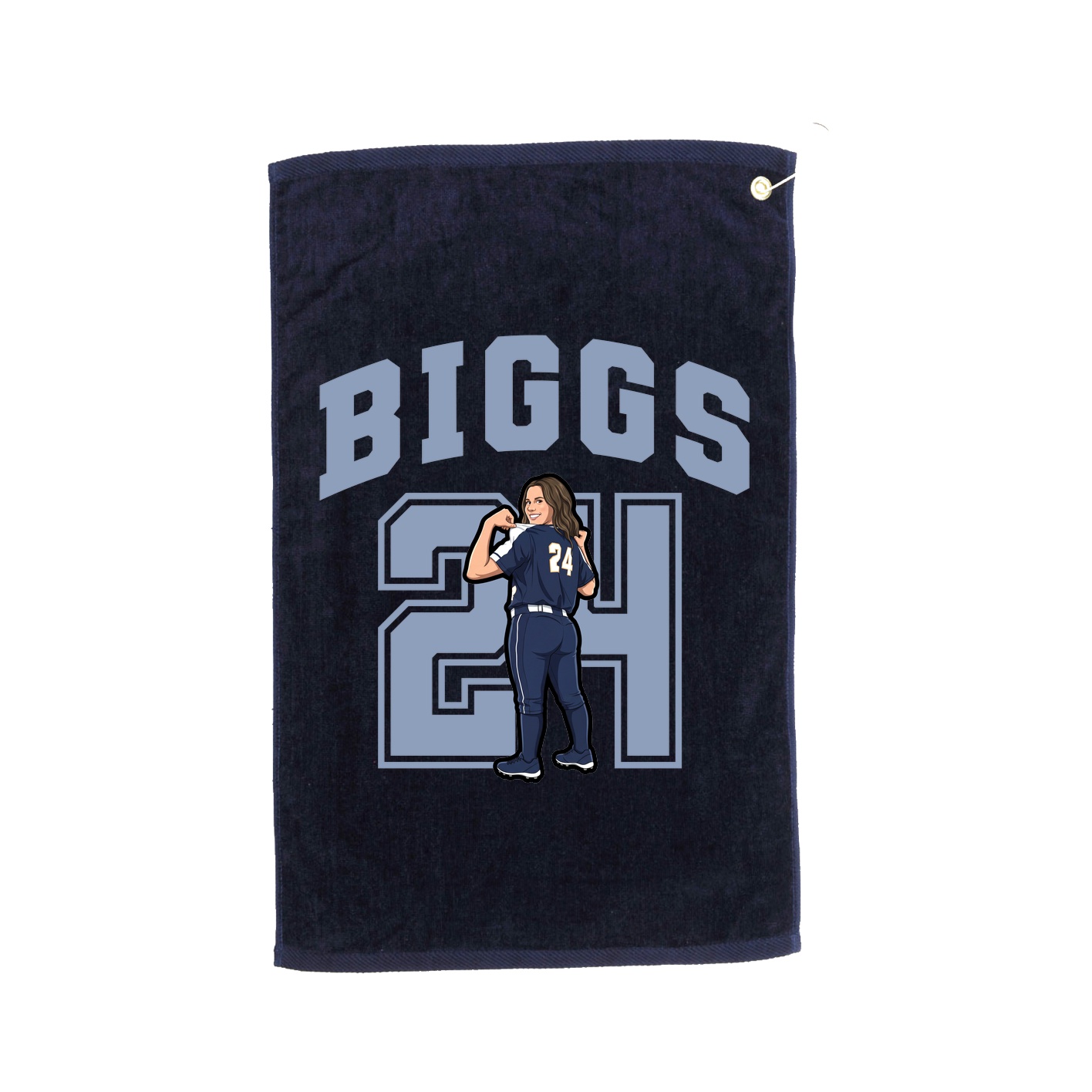 Golf Towel — Number in Navy