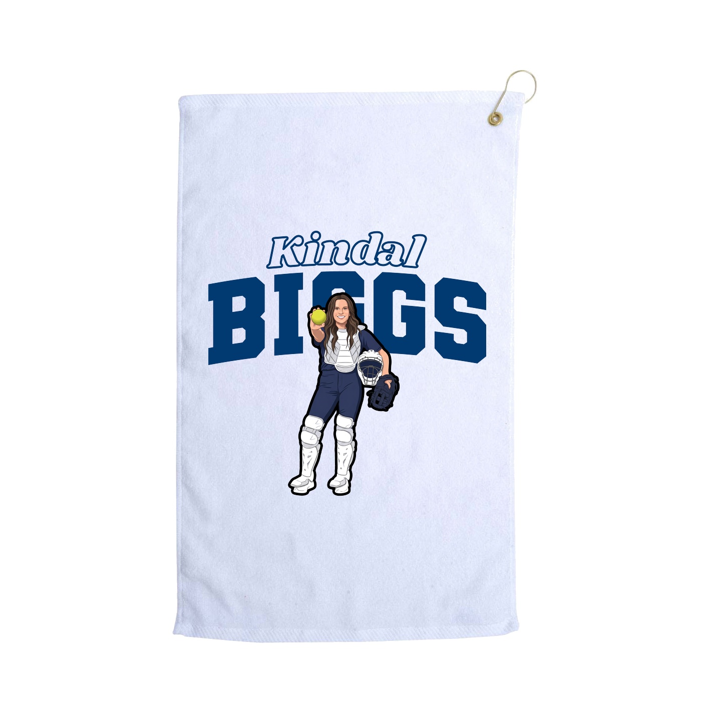 Golf Towel — Name Arch in White