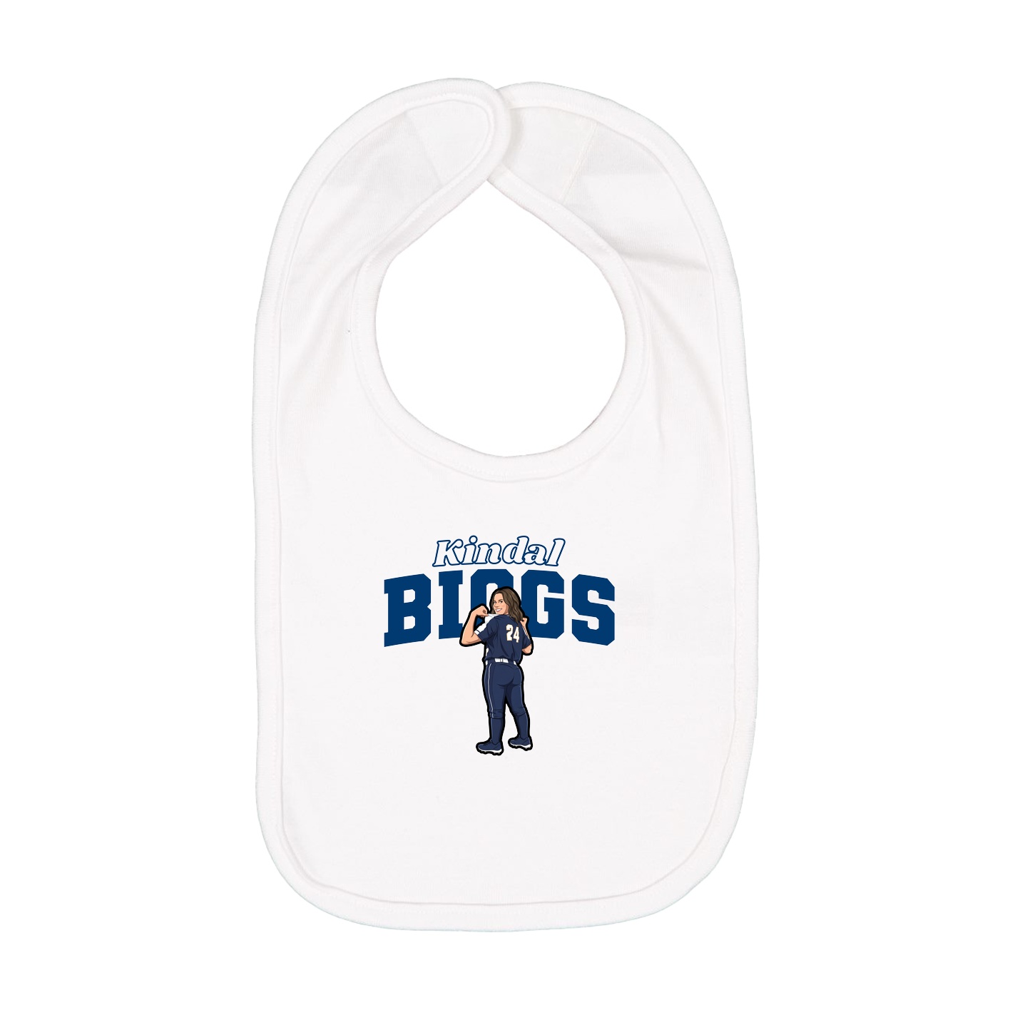Infant Bib — Name Arch in White