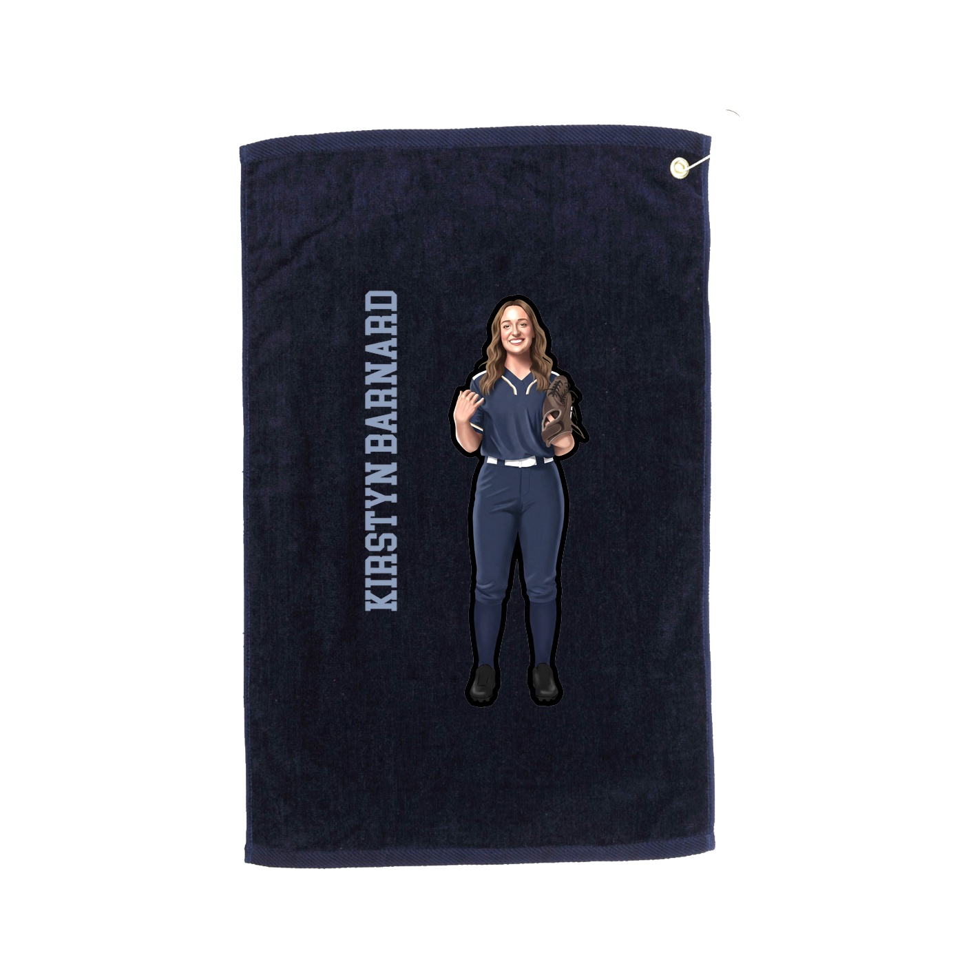 Golf Towel — Name Vertical in Navy