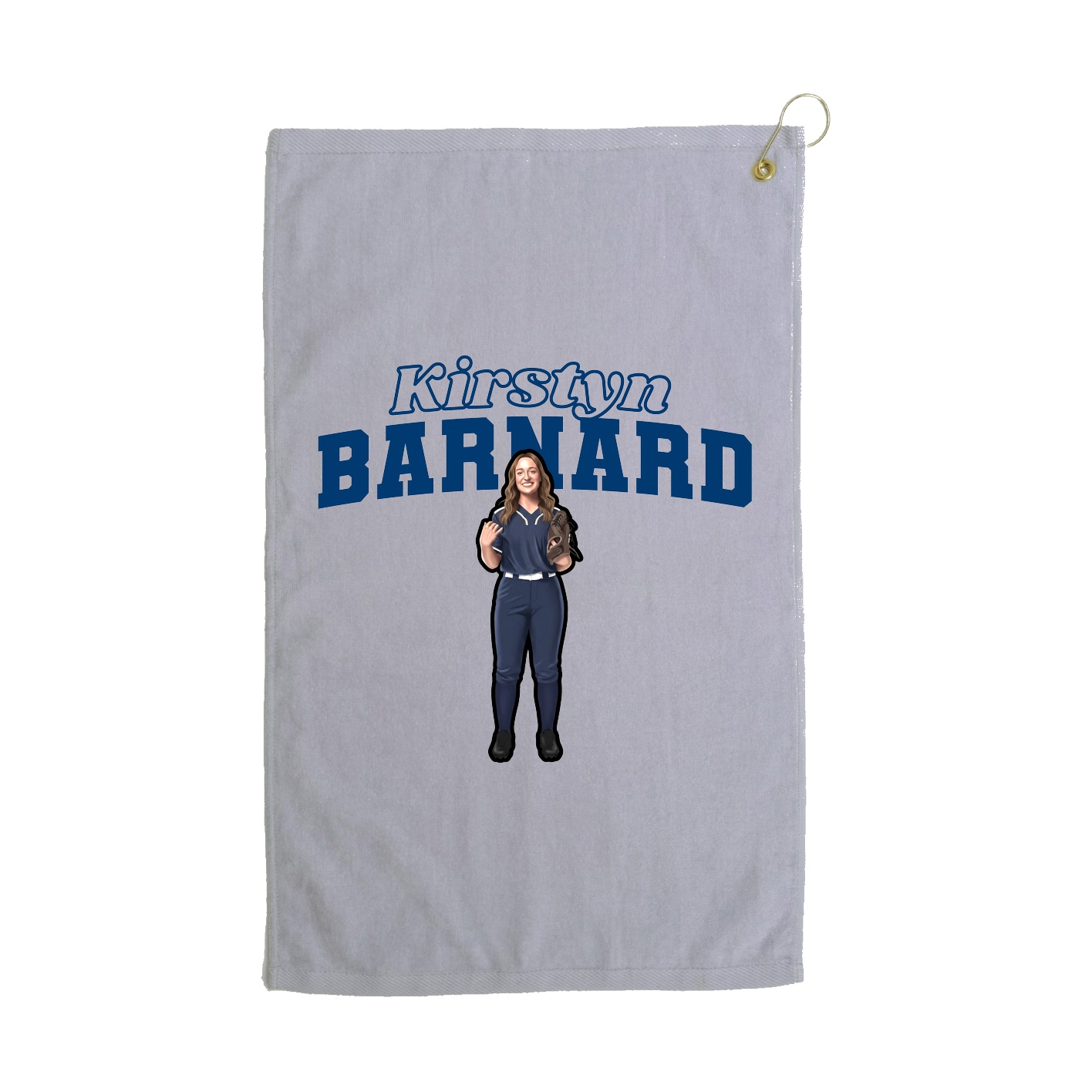 Golf Towel — Name Arch in Grey