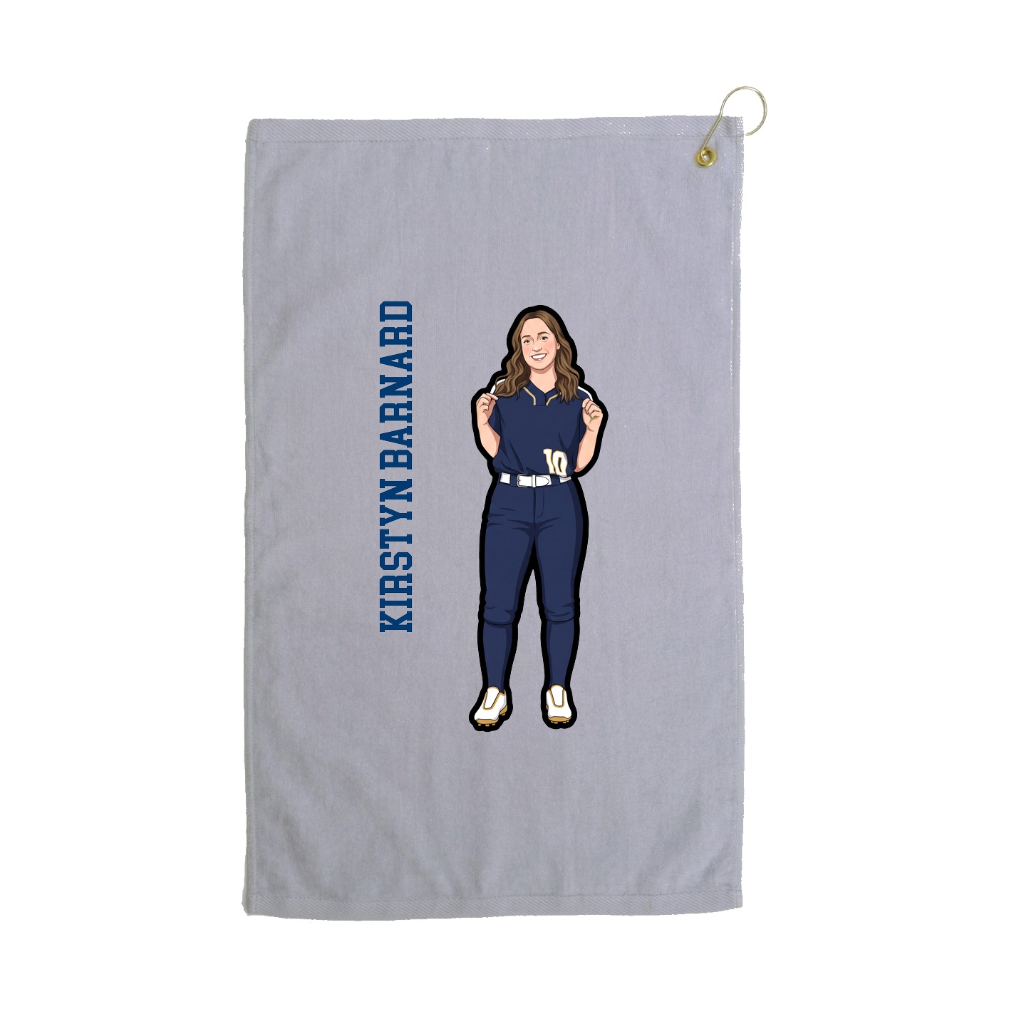 Golf Towel — Name Vertical in Grey