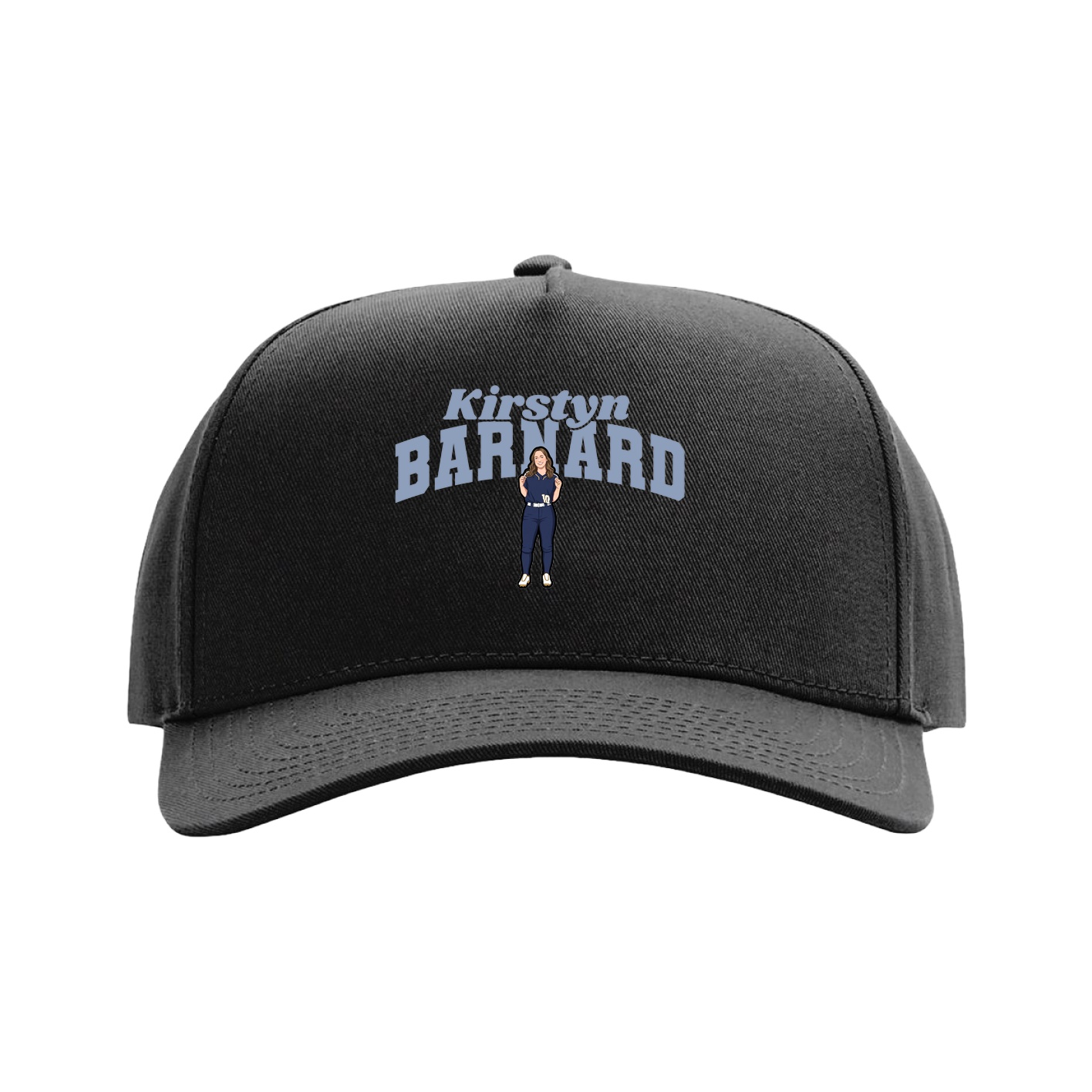 Full Fabric Five-Panel Champ Cap — Signature Arch in Black