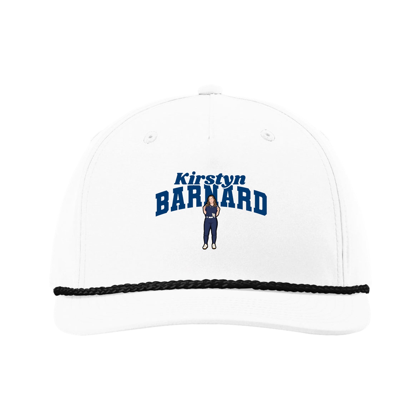 Five-Panel Classic Rope Cap — Signature Arch in White