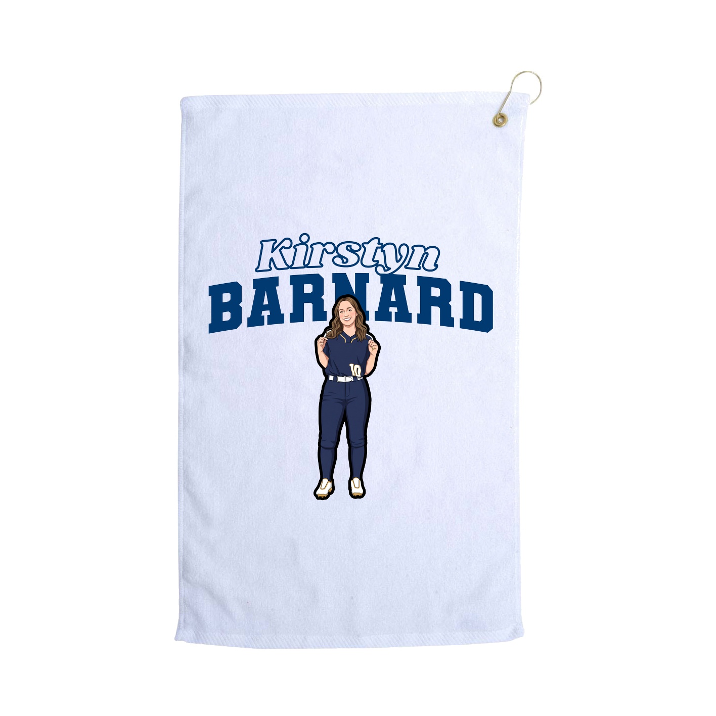 Golf Towel — Name Arch in White