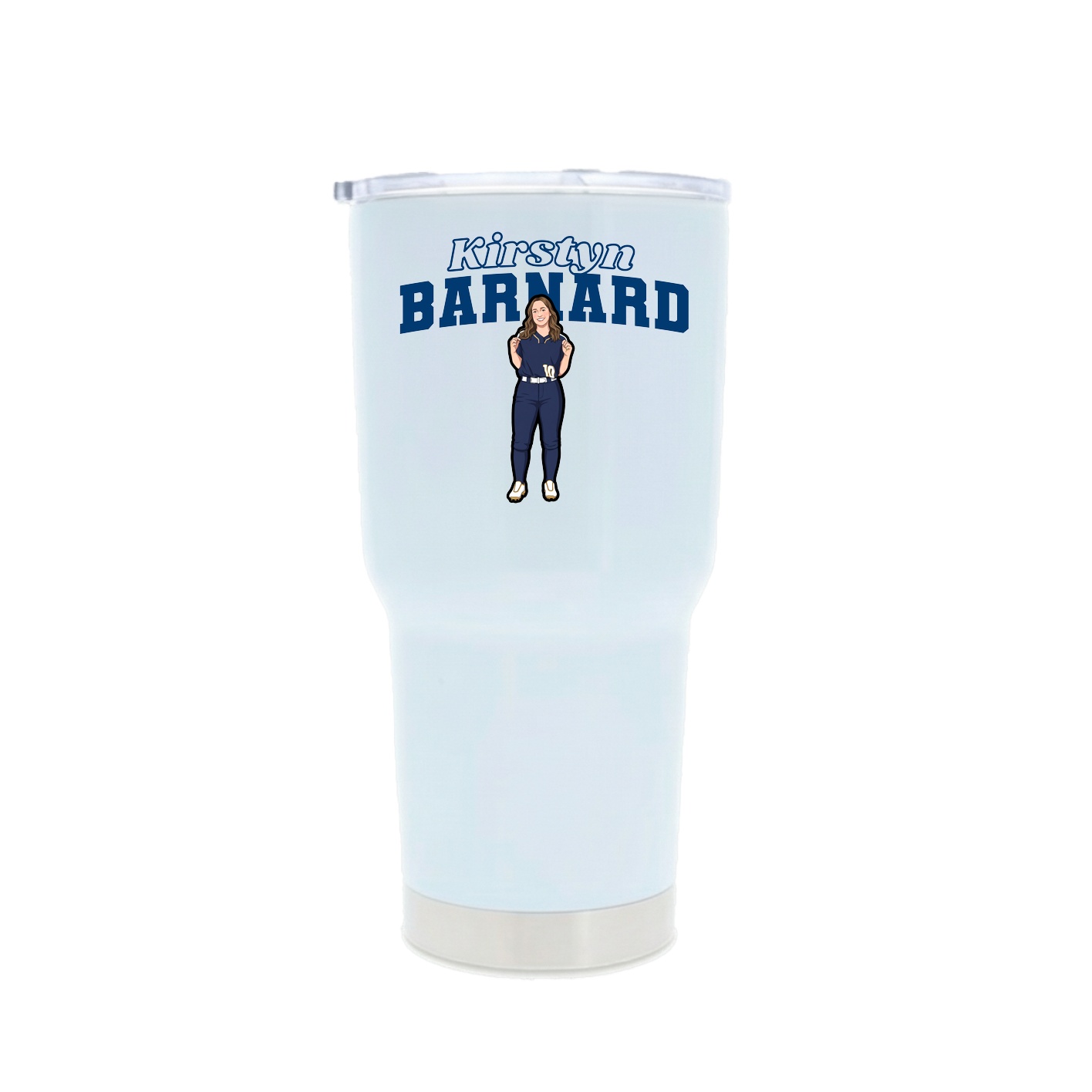 30oz Stainless Steel Tumbler — Name Arch in White