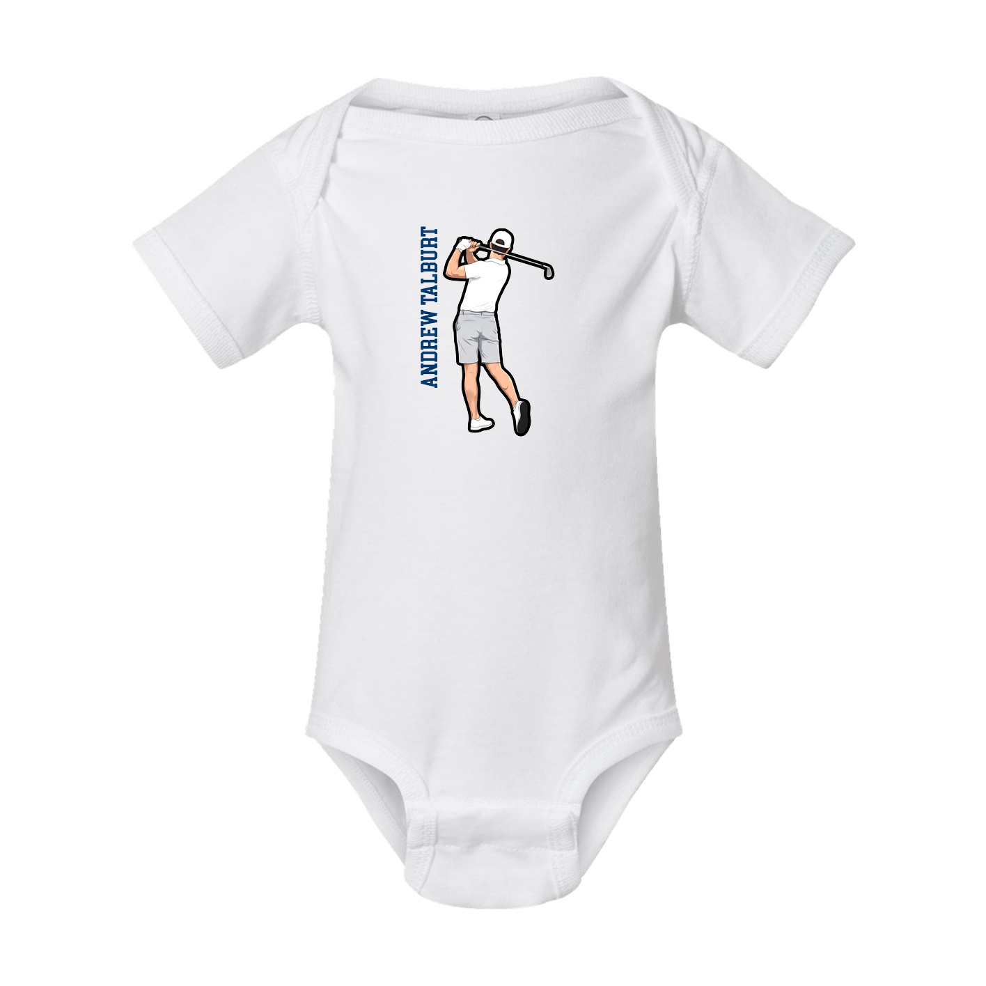 Baby Onesie — Name Vertical in White