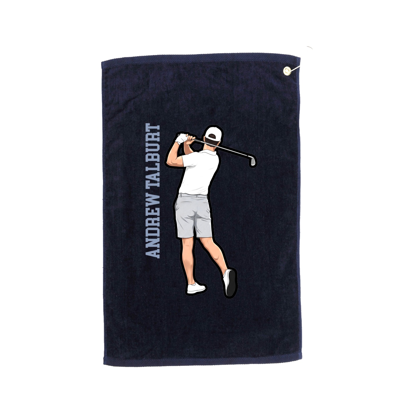 Golf Towel — Name Vertical in Navy