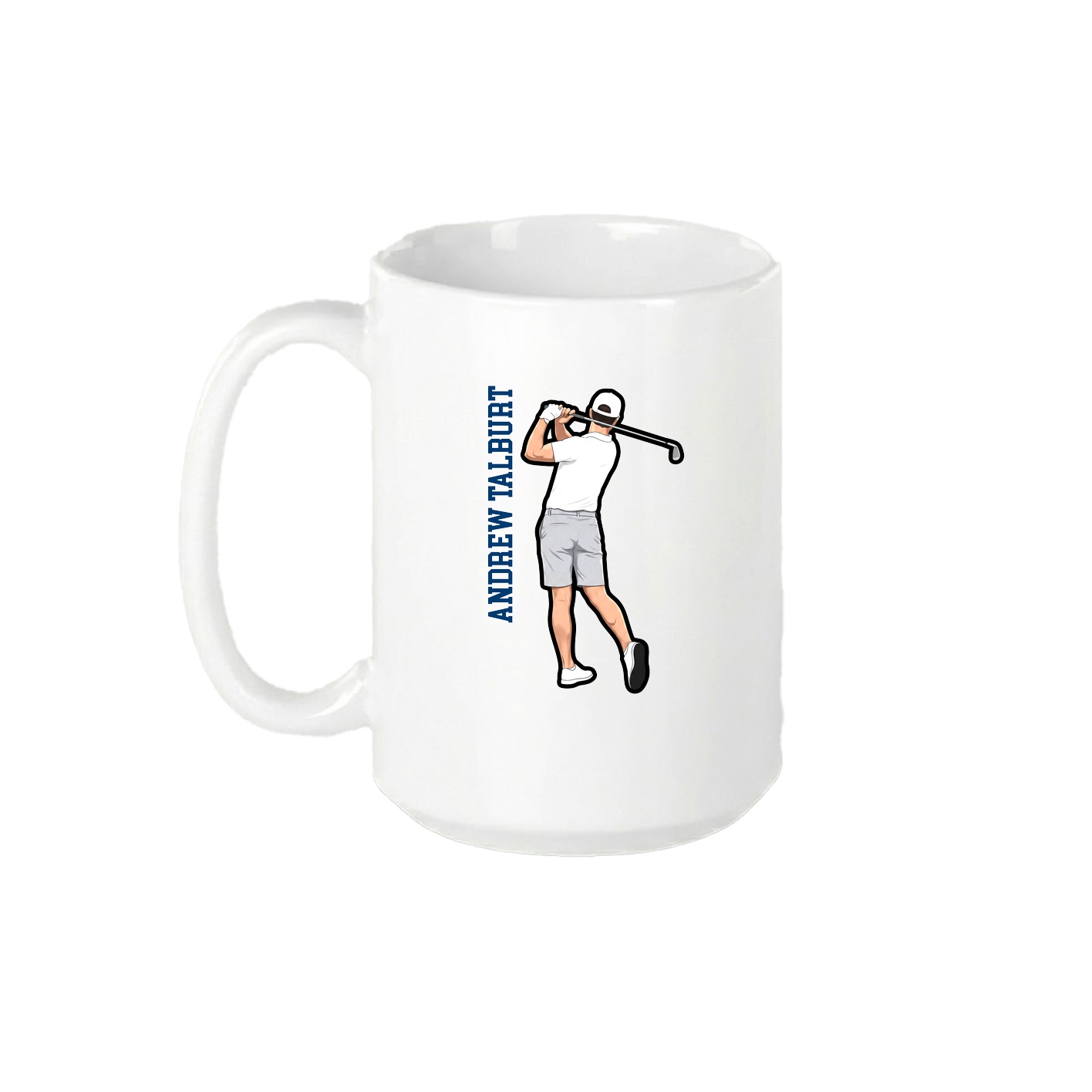 15oz Coffee Mug — Name Vertical in White