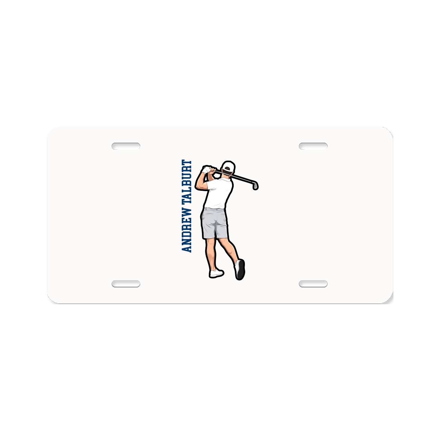 License Plate — Name Vertical in Classic