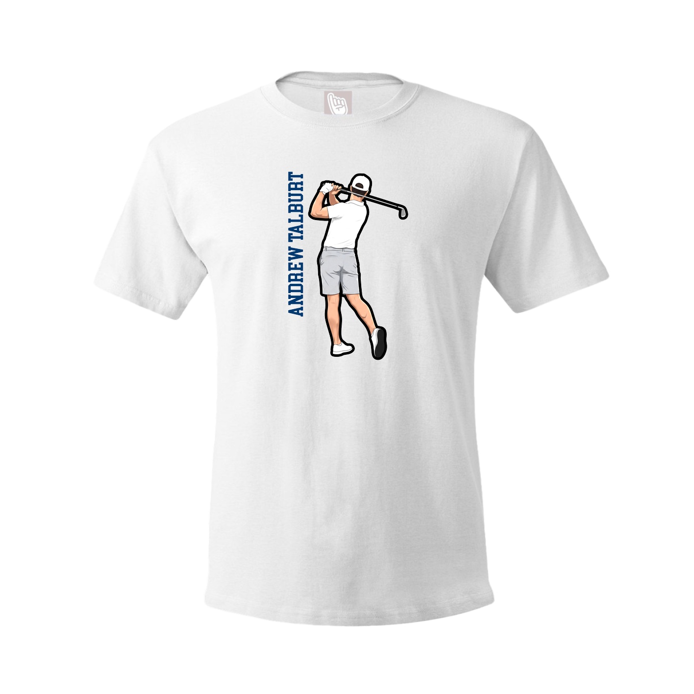 Tee — Name Vertical in White