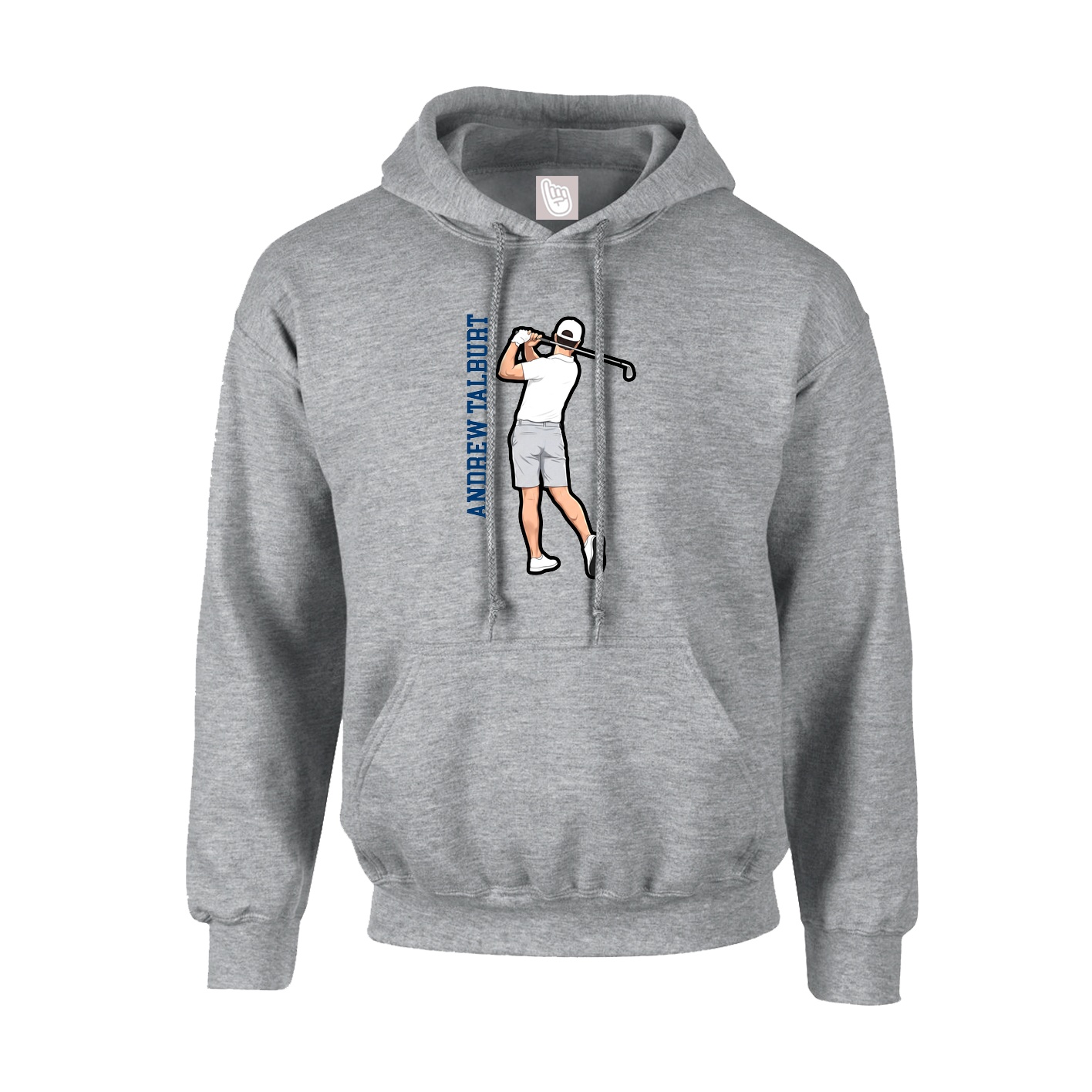 Youth Hoodie — Name Vertical in Grey