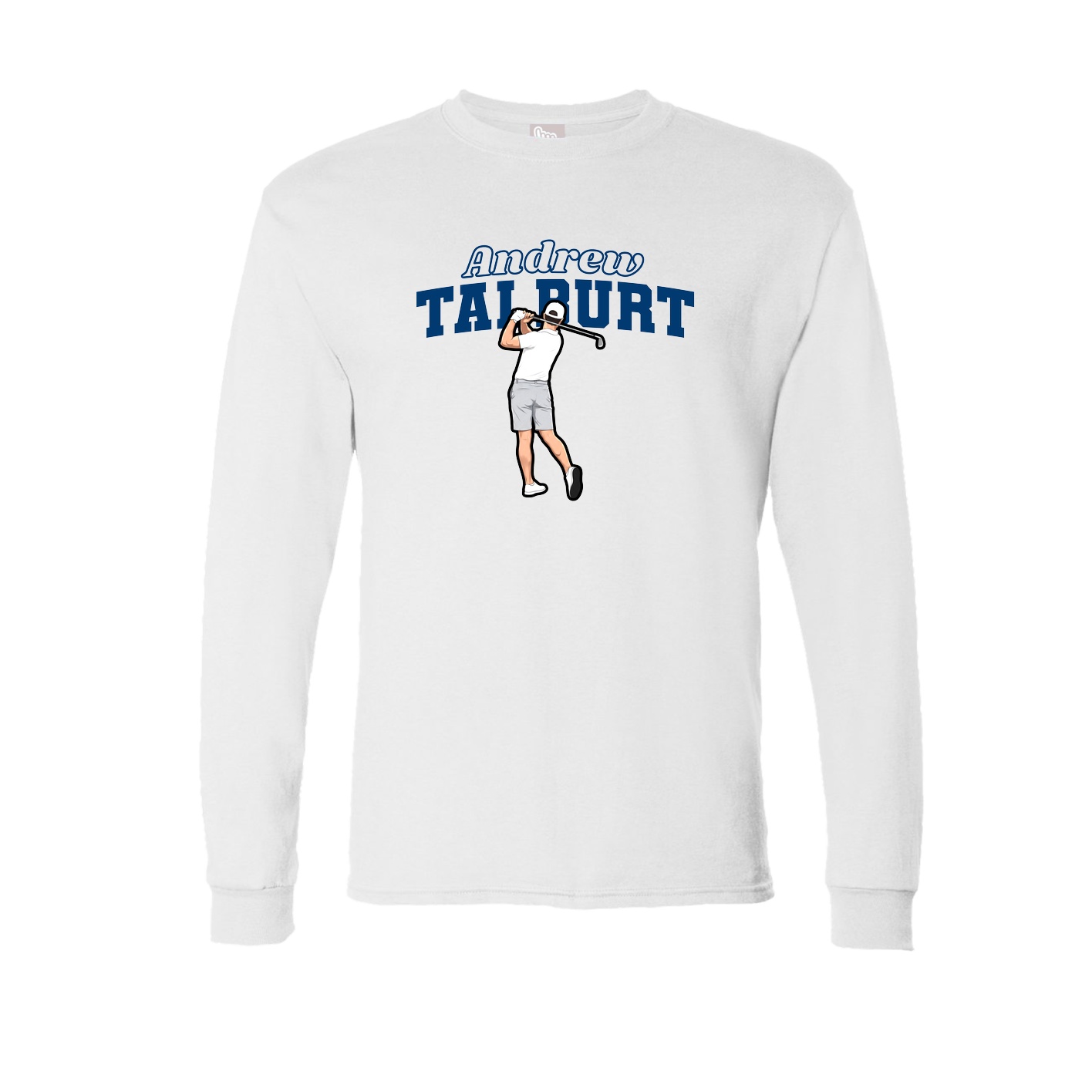 Long Sleeve Tee — Name Arch in White