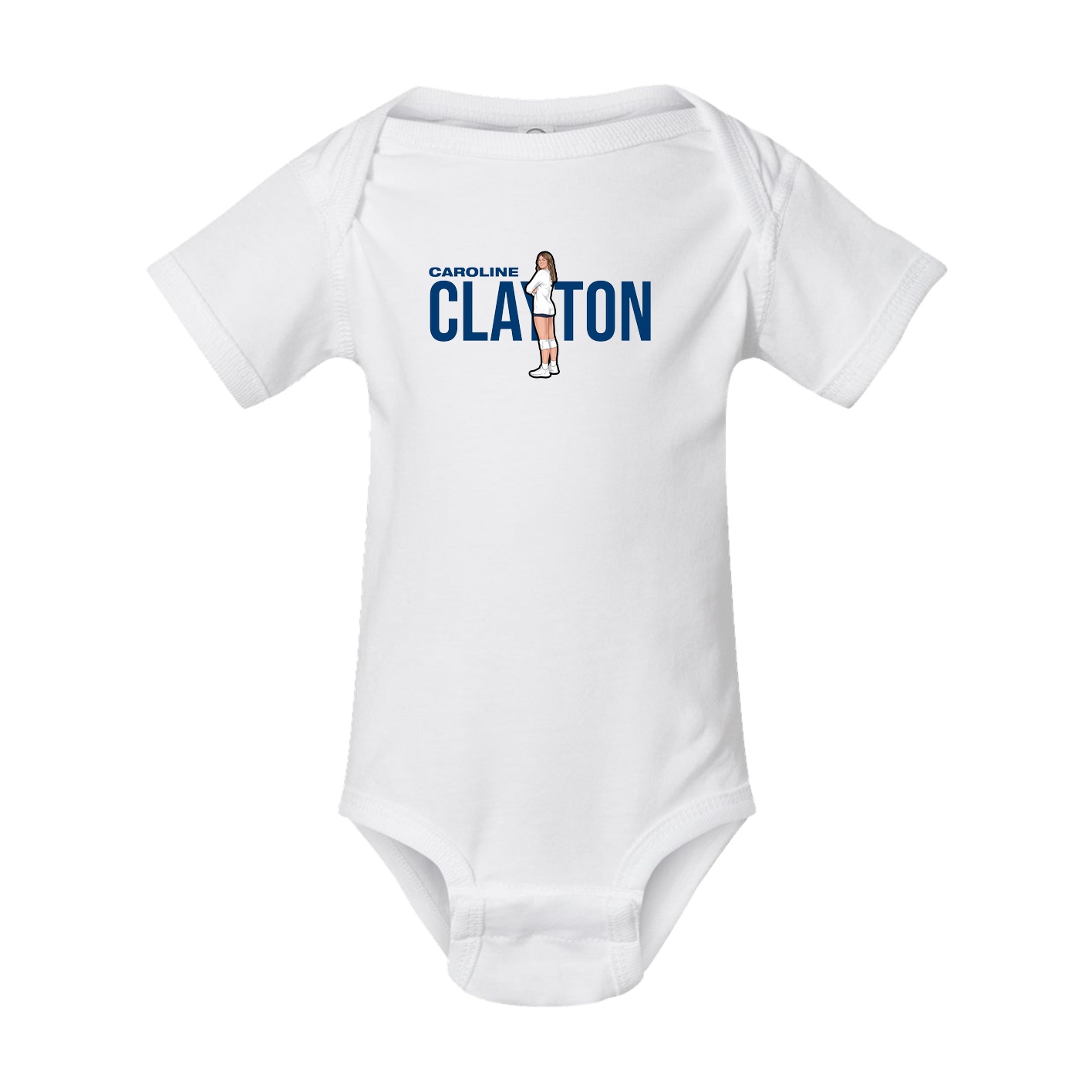 Baby Onesie — Player Name in White