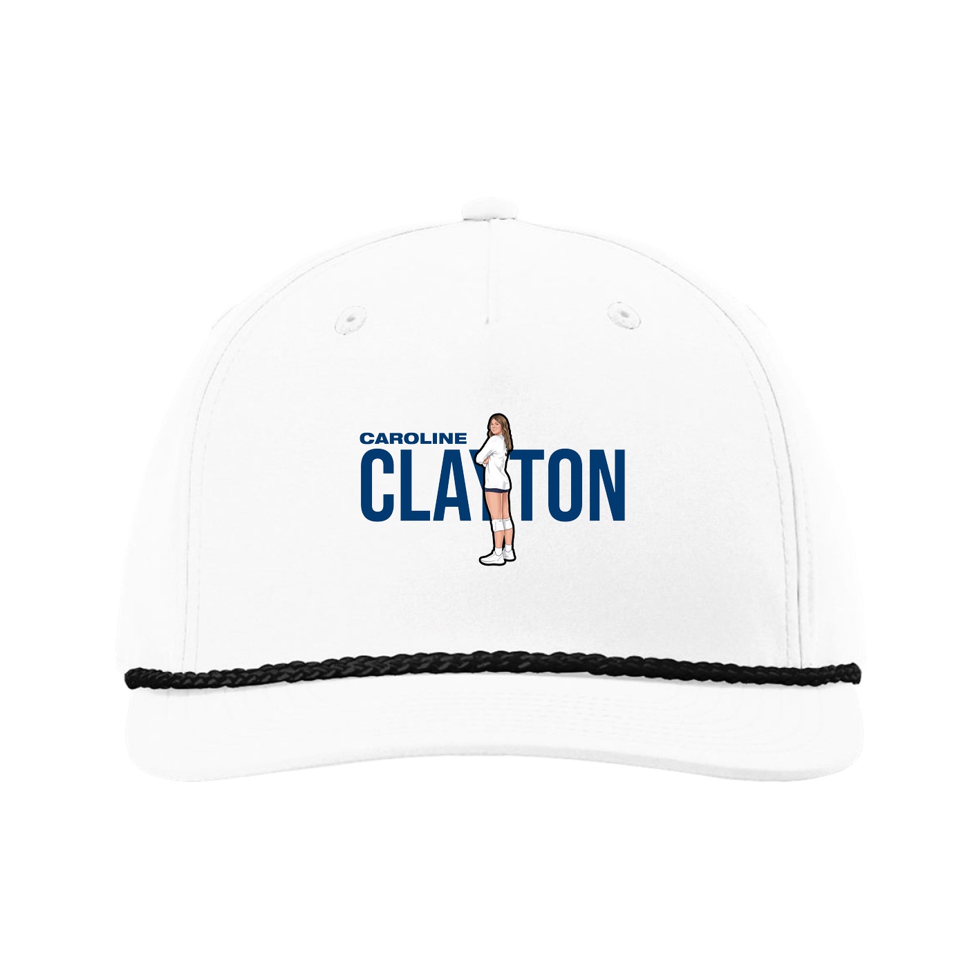 Five-Panel Classic Rope Cap — Player Name in White