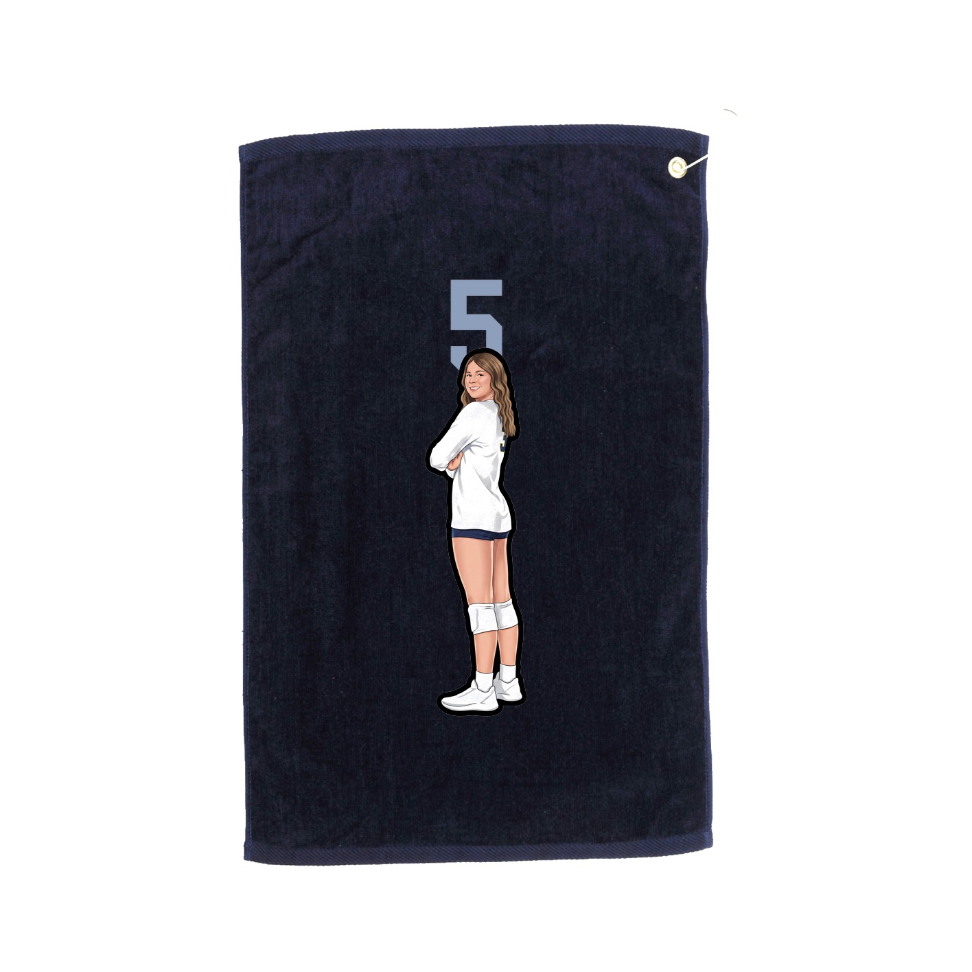 Golf Towel — Number Top in Navy
