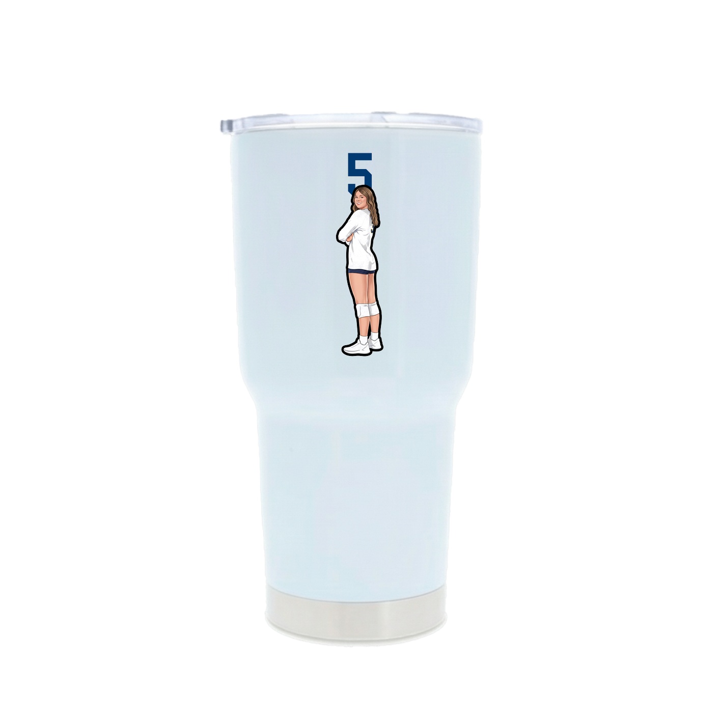 30oz Stainless Steel Tumbler — Number Top in White