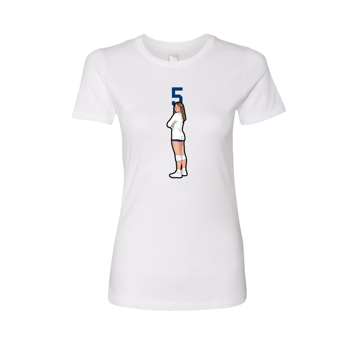 Fitted Women's Tee — Number Top in White