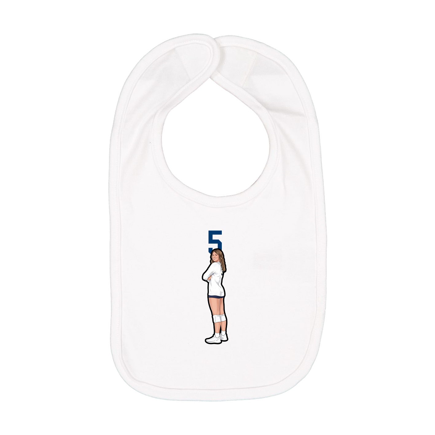 Infant Bib — Number Top in White