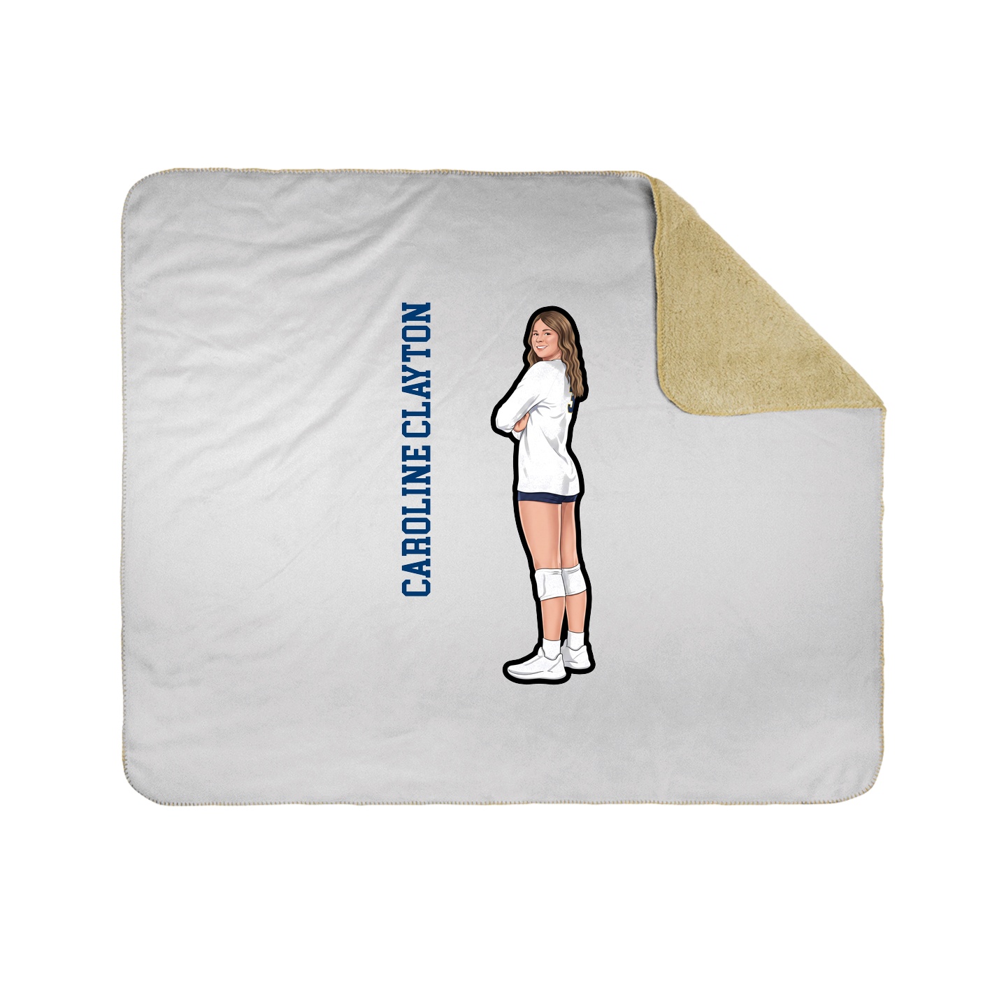 Throw Blanket — Name Vertical in White