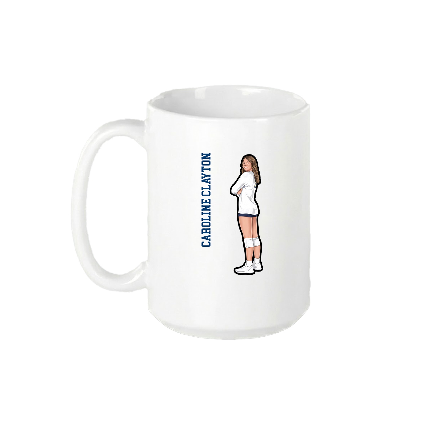 15oz Coffee Mug — Name Vertical in White