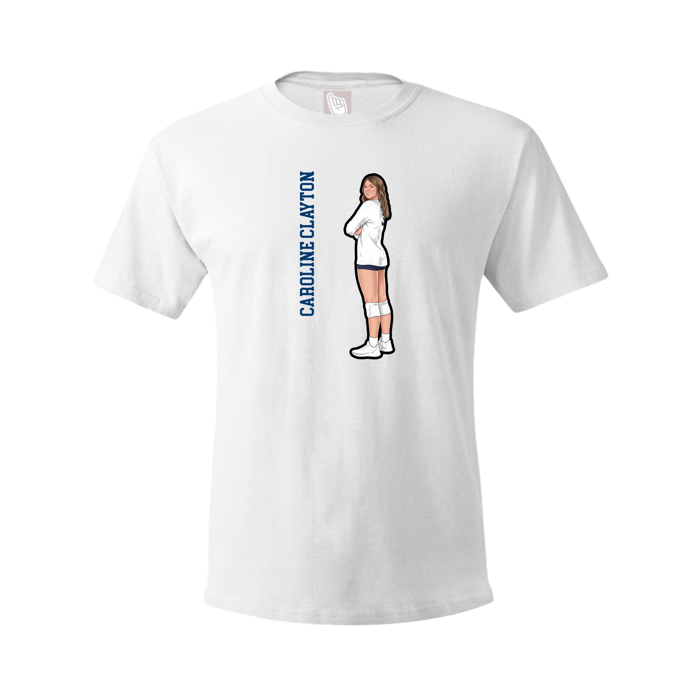 Tee — Name Vertical in White