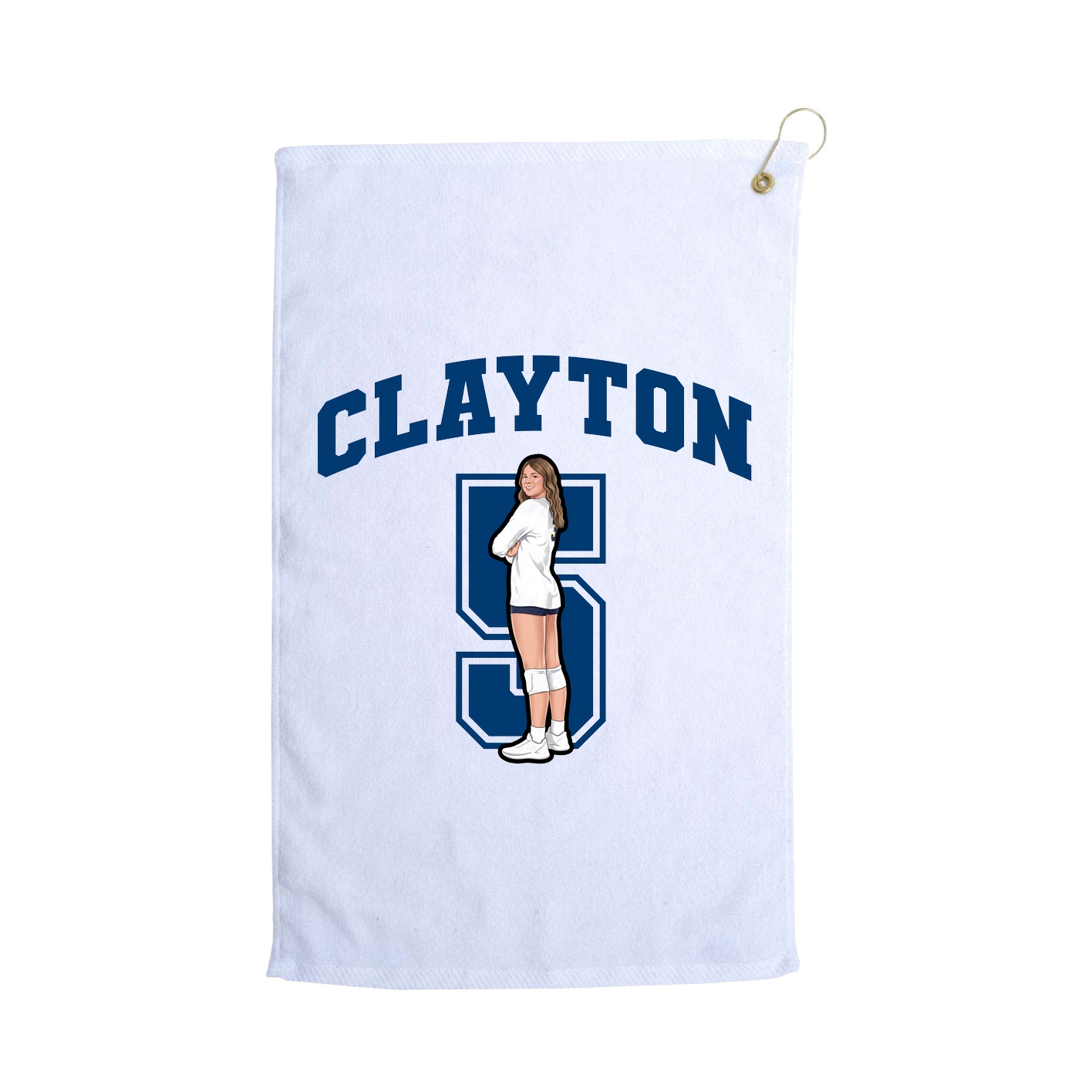 Golf Towel — Number in White