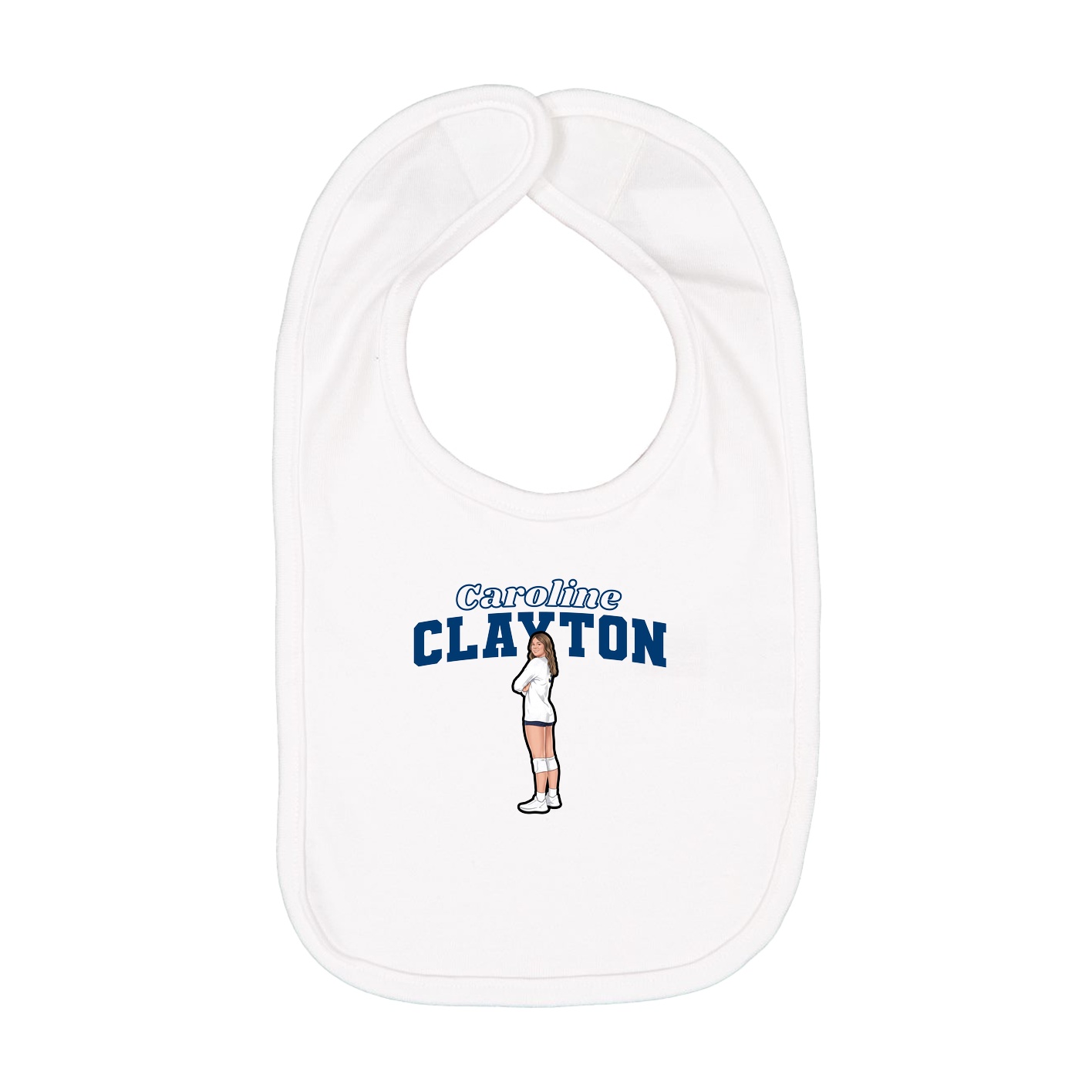 Infant Bib — Name Arch in White
