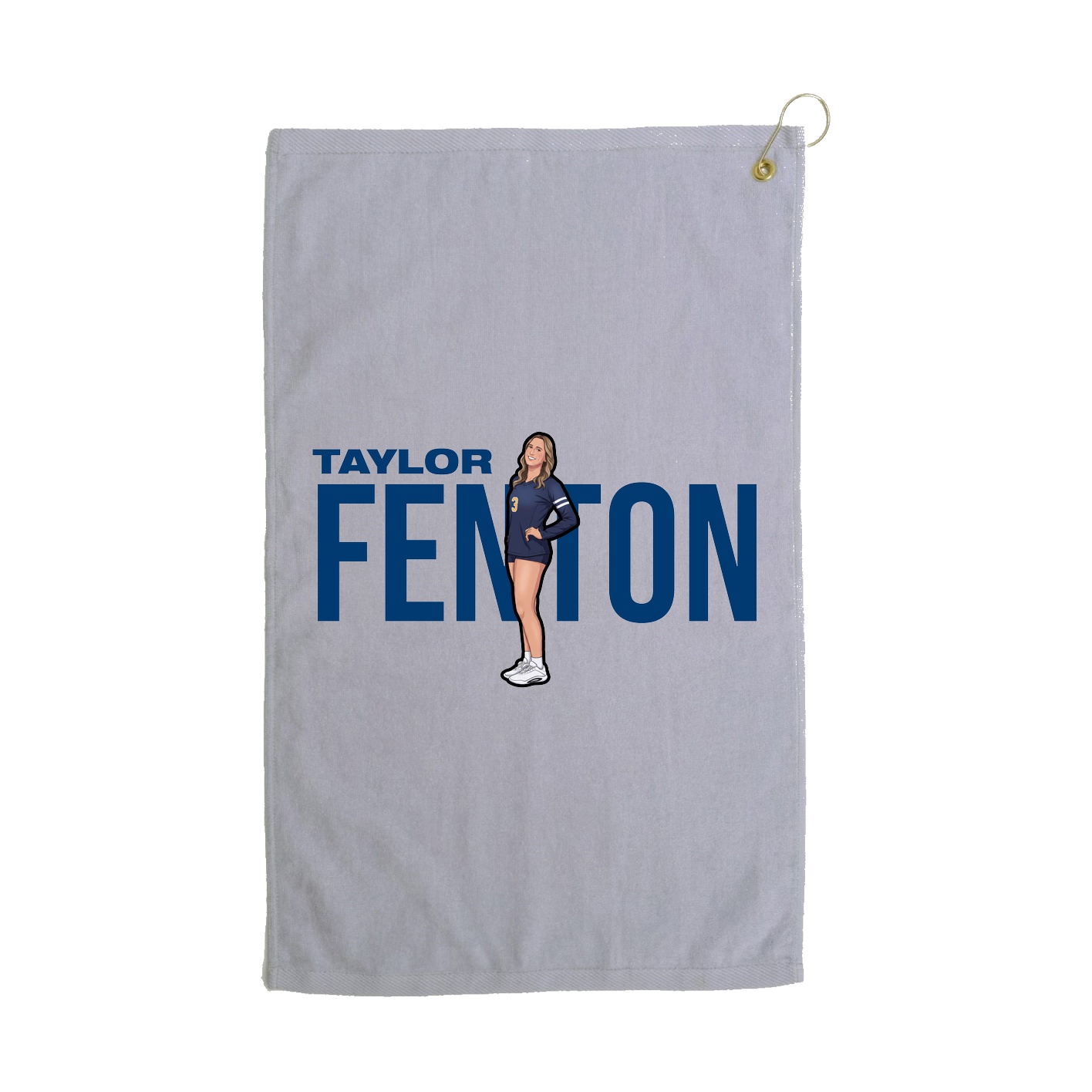 Golf Towel — Player Name in Grey