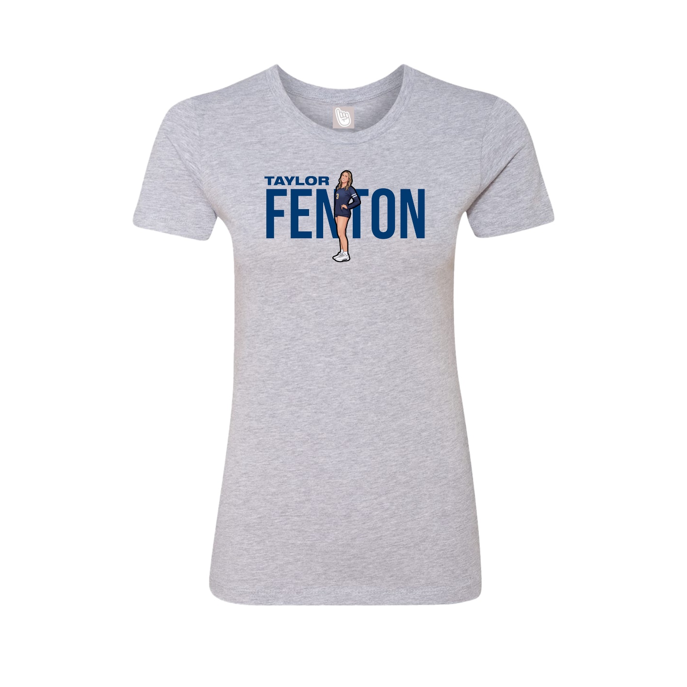 Fitted Women's Tee — Player Name in Grey