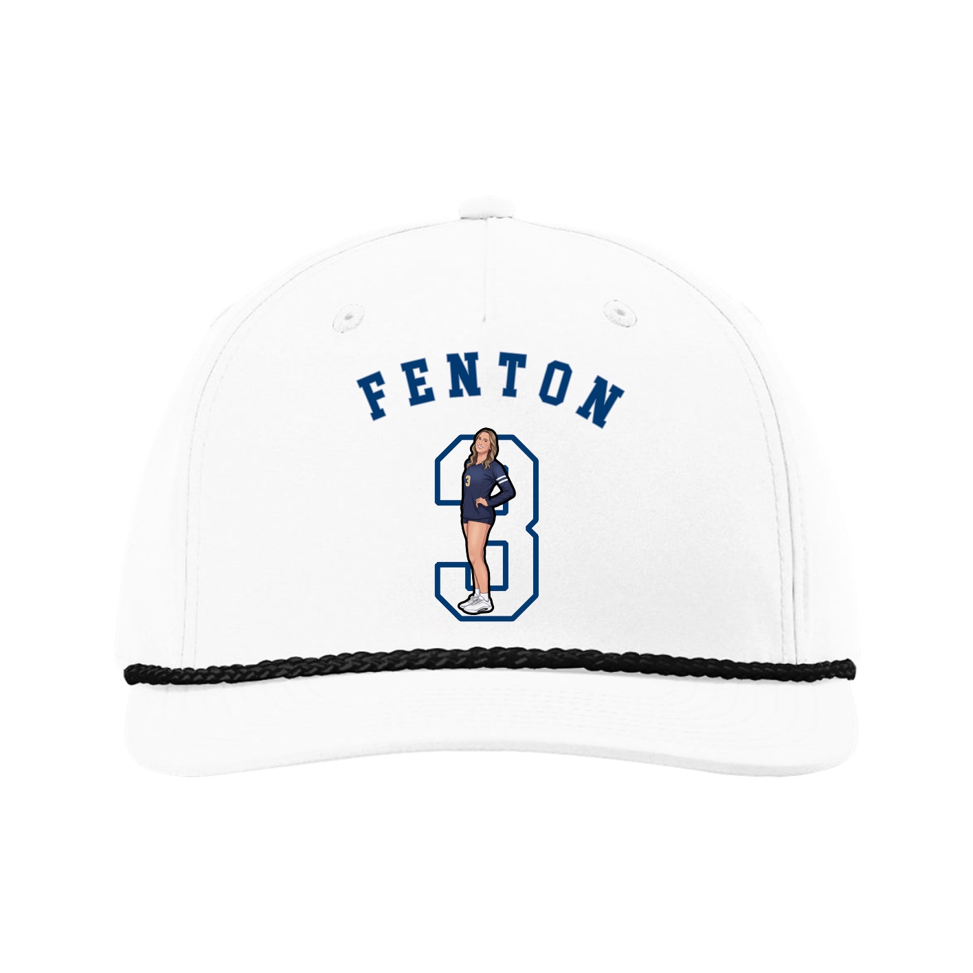 Five-Panel Classic Rope Cap — Shirsey Arch in White