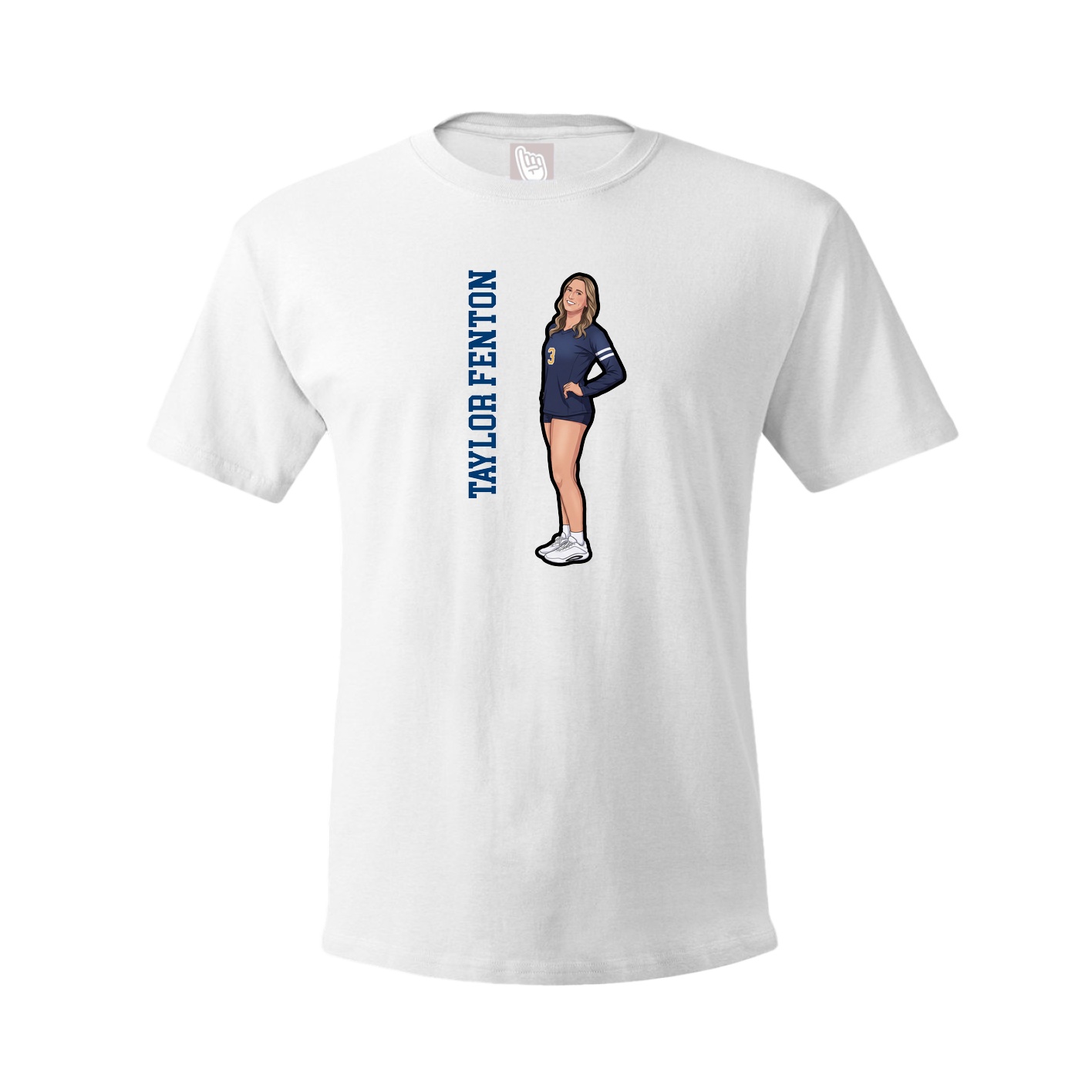 Tee — Name Vertical in White