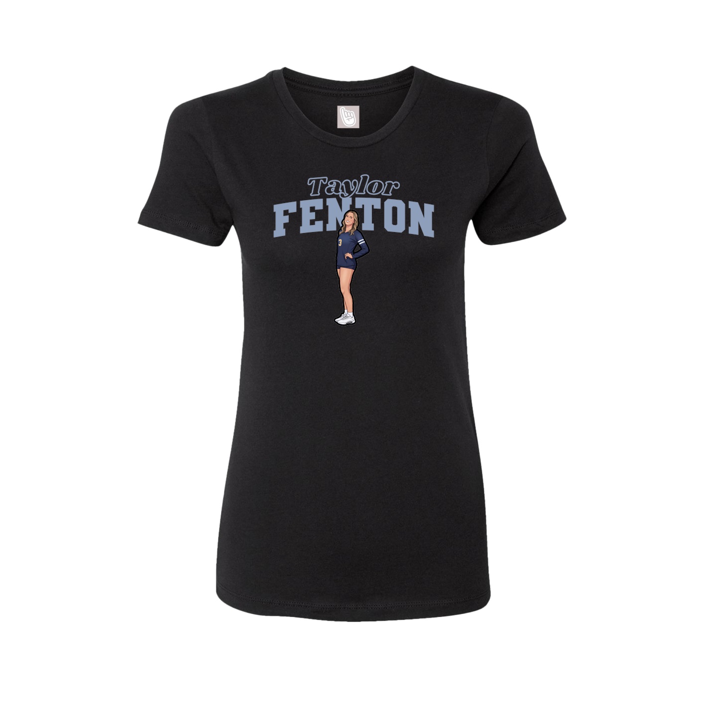 Fitted Women's Tee — Name Arch in Black