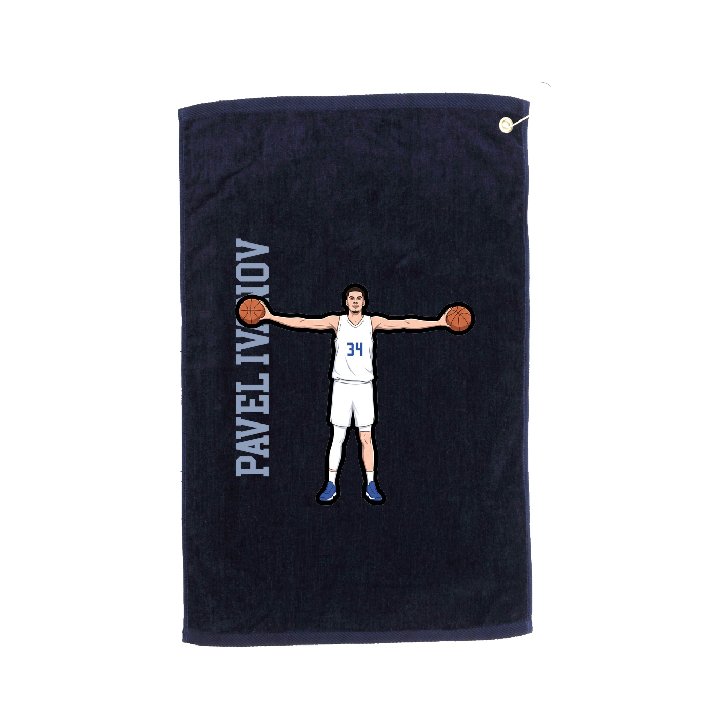 Golf Towel — Name Vertical in Navy