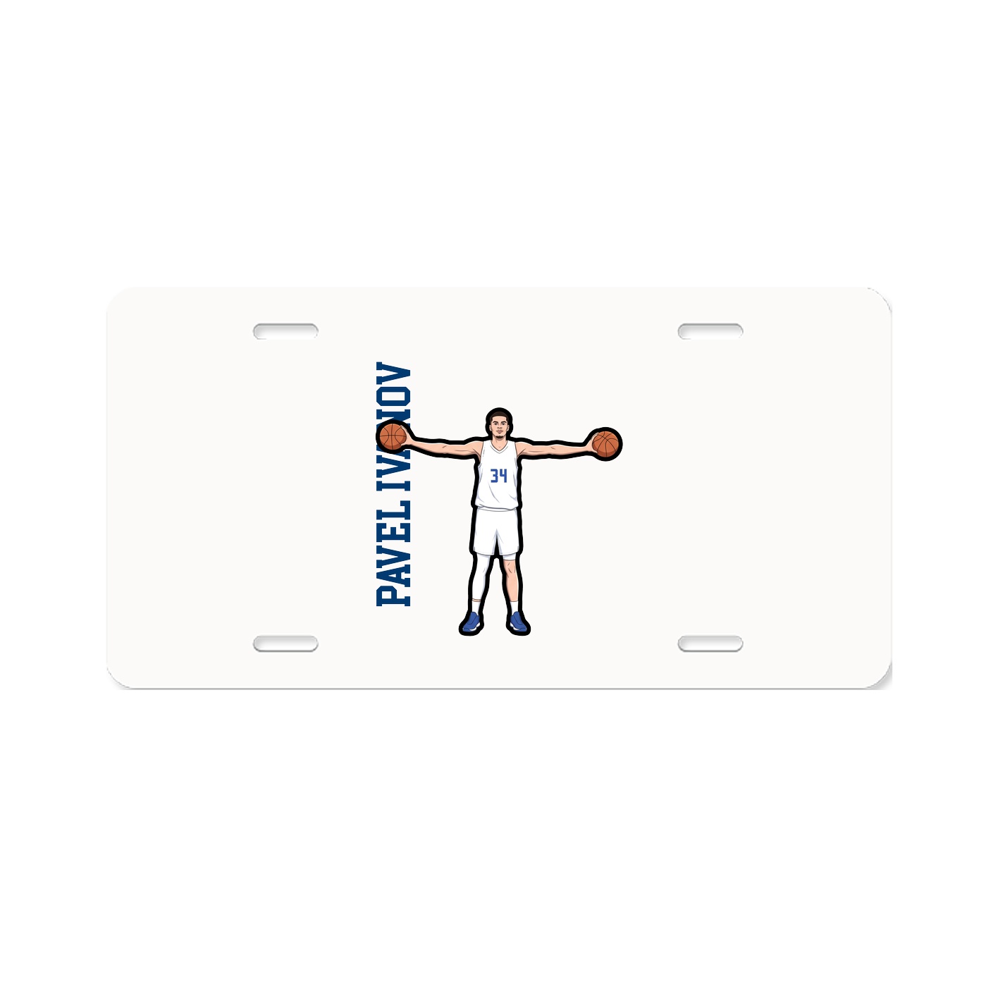 License Plate — Name Vertical in Classic