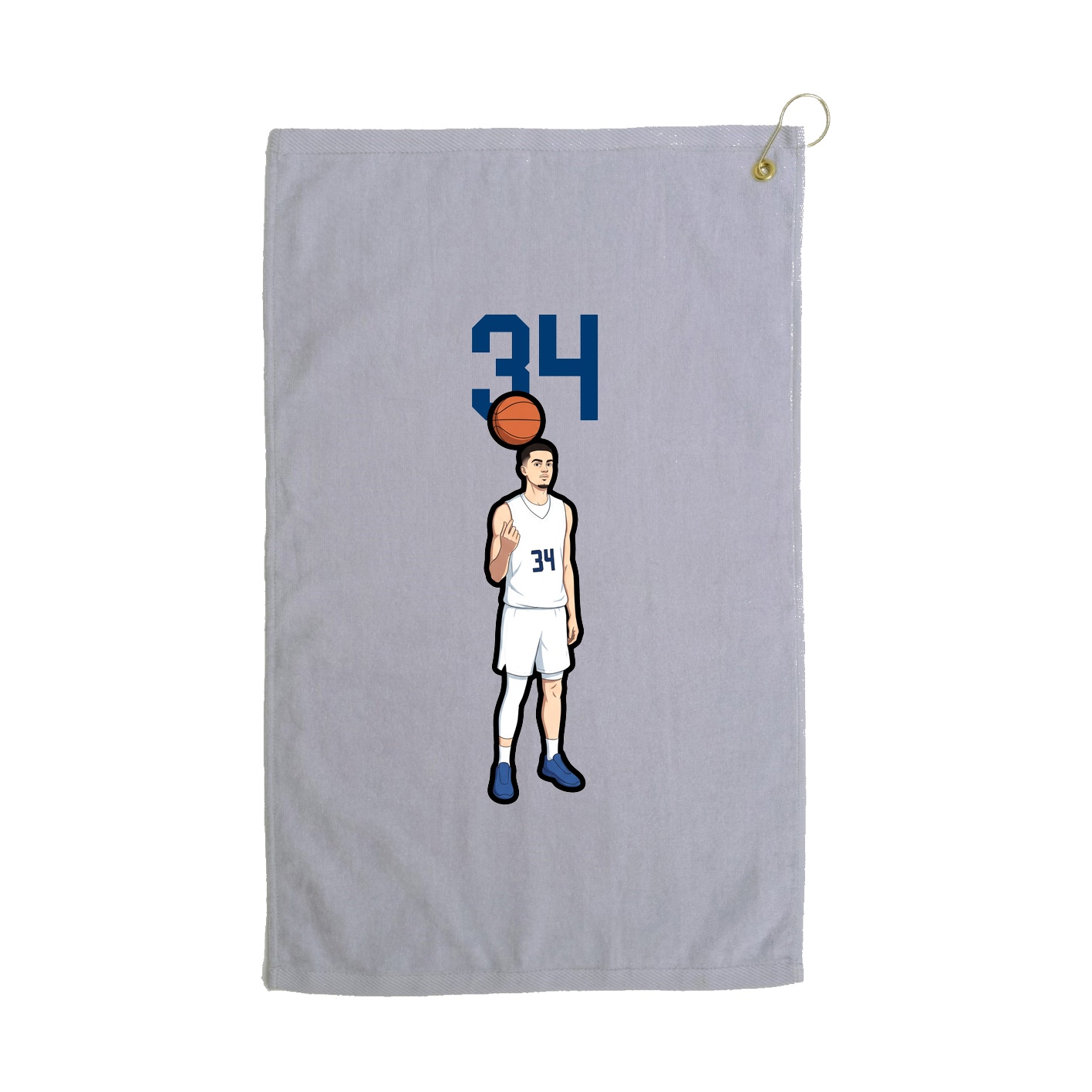 Golf Towel — Number Top in Grey