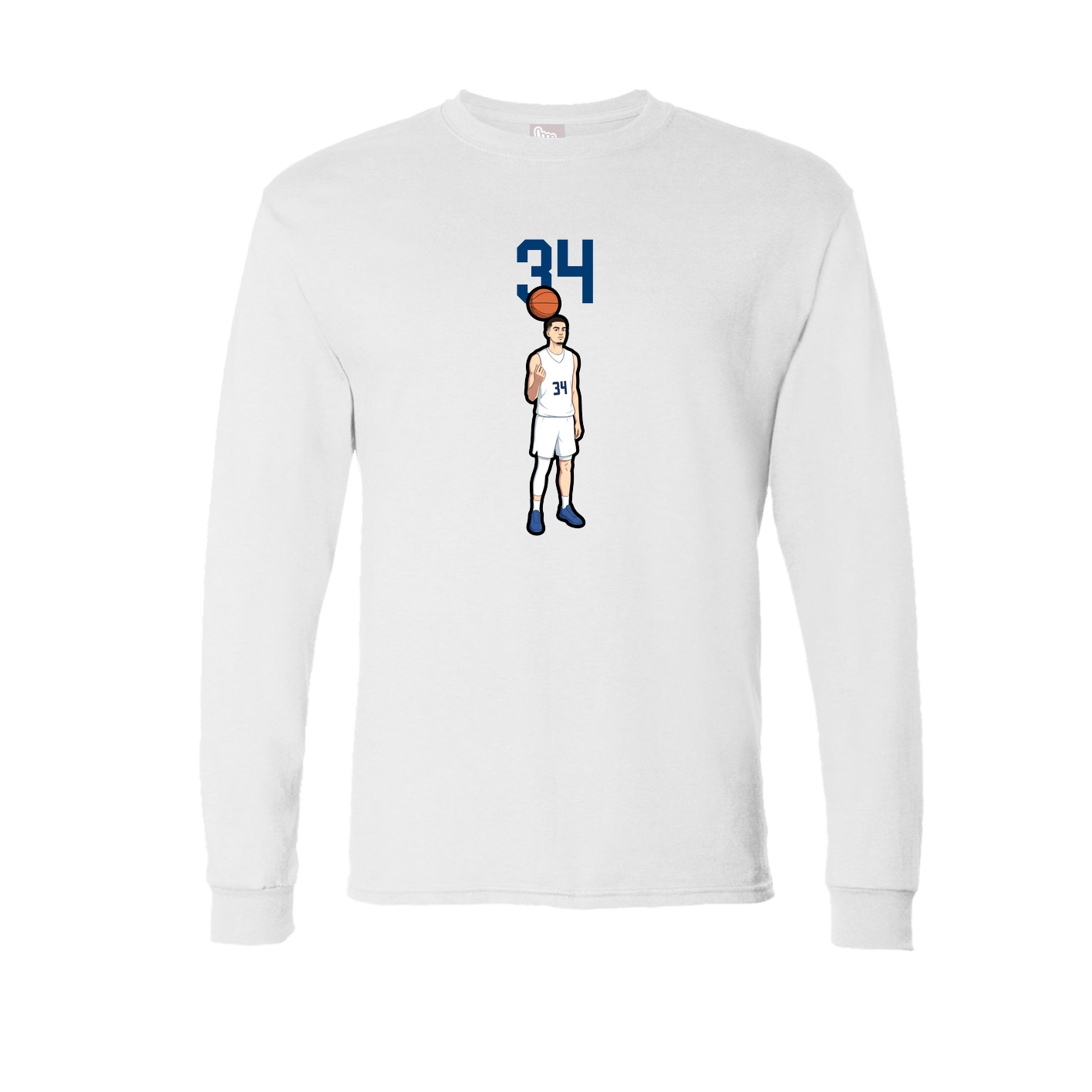 Long Sleeve Tee — Number Top in White