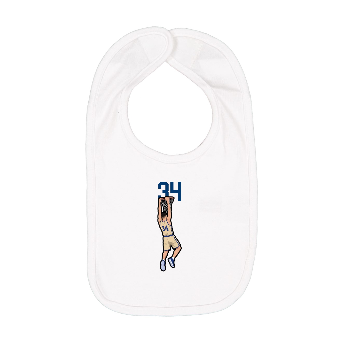 Infant Bib — Number Top in White