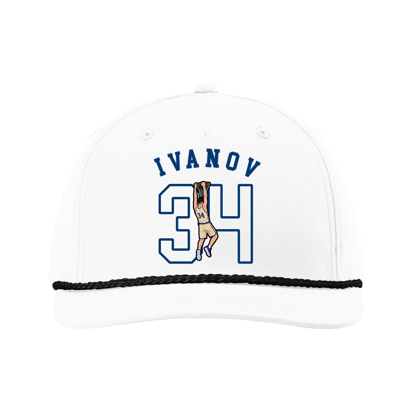 Five-Panel Classic Rope Cap — Shirsey Arch in White