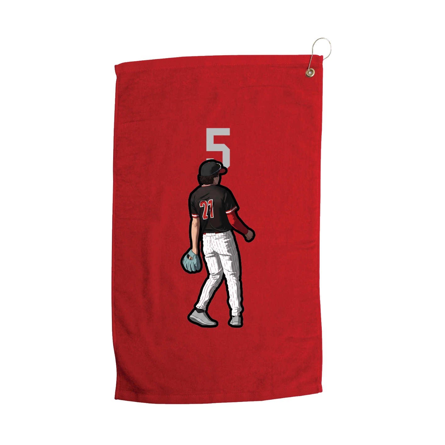 Golf Towel — Number Top in Red