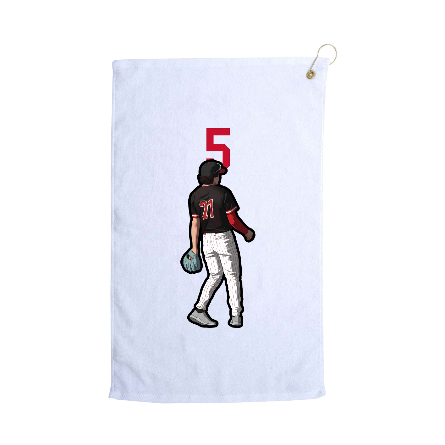 Golf Towel — Number Top in White