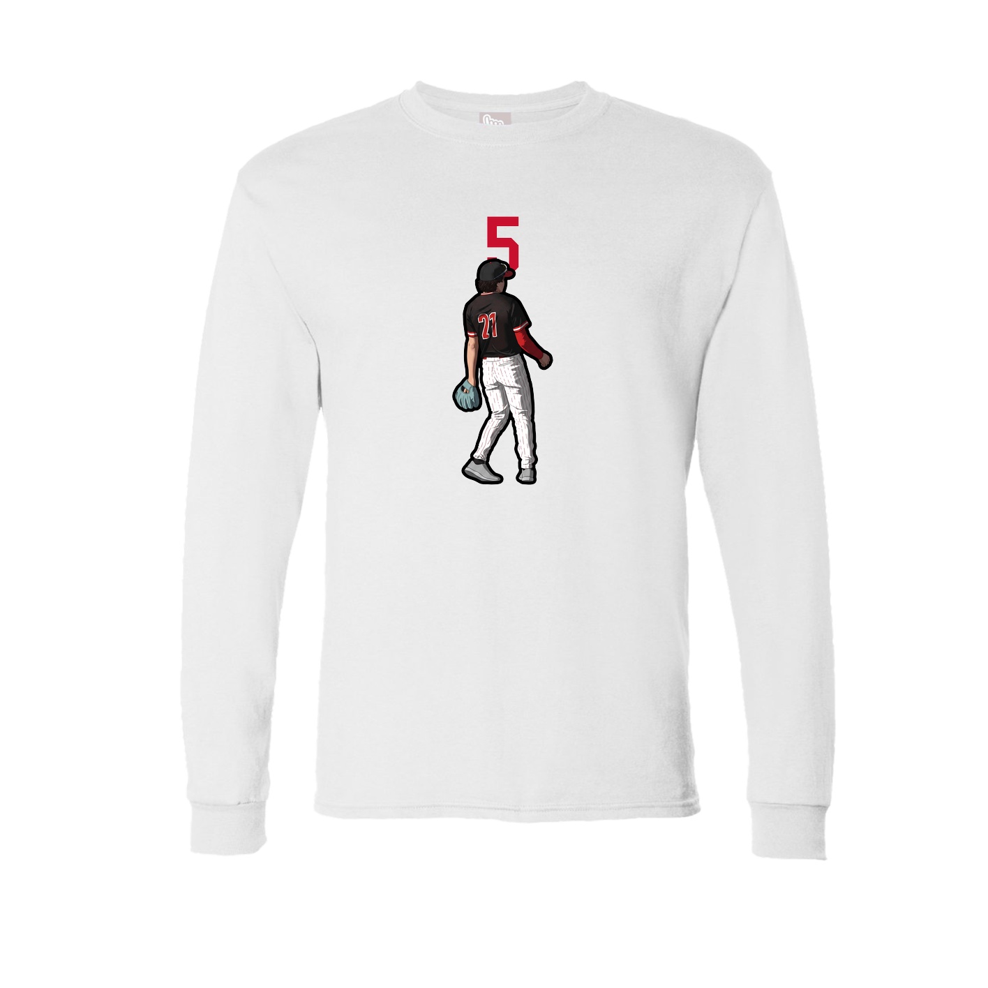 Long Sleeve Tee — Number Top in White