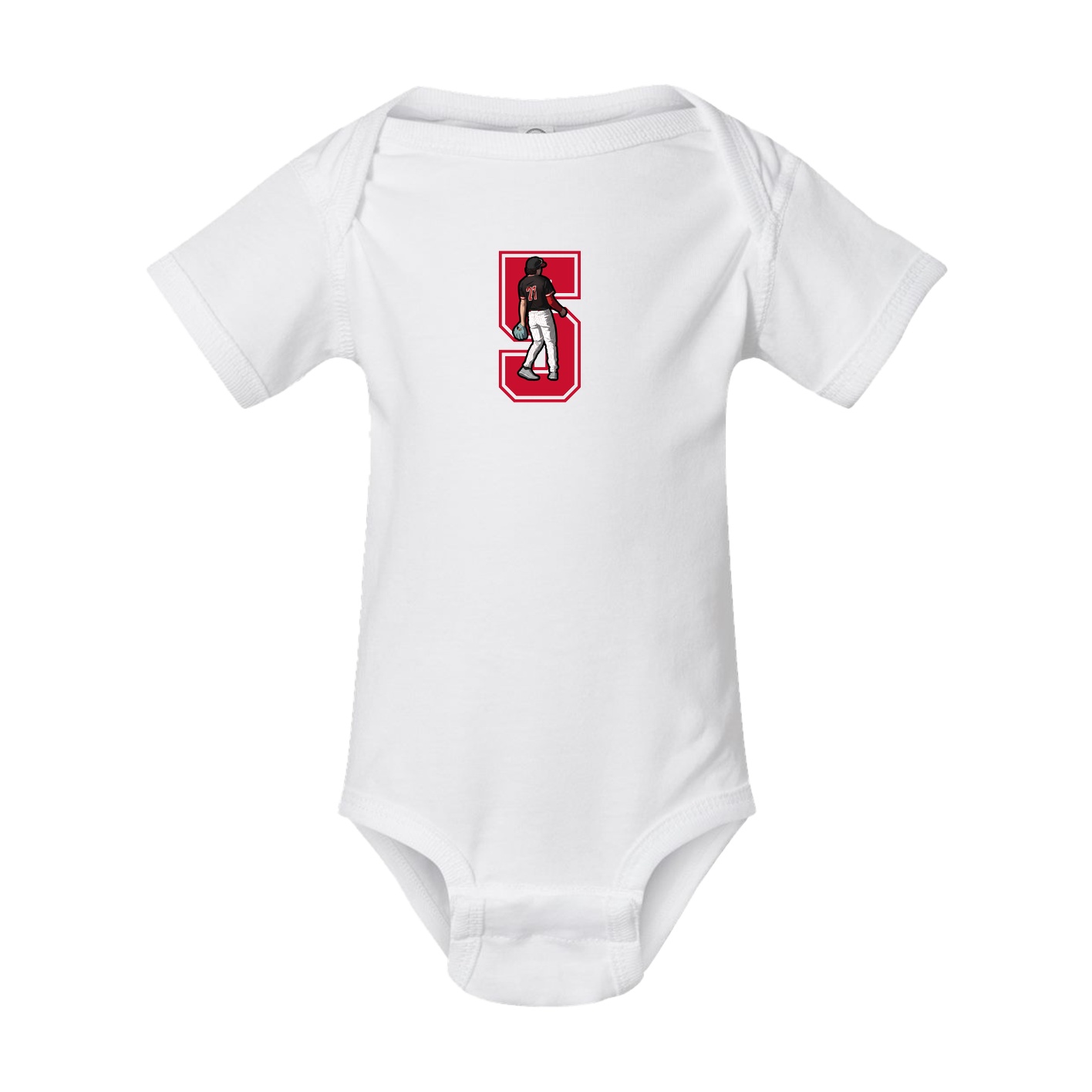 Baby Onesie — Number in White