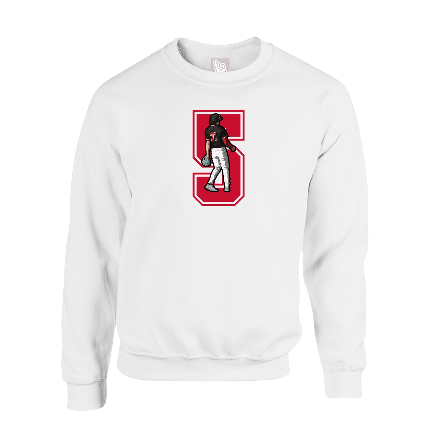 Fleece Crew — Number in White