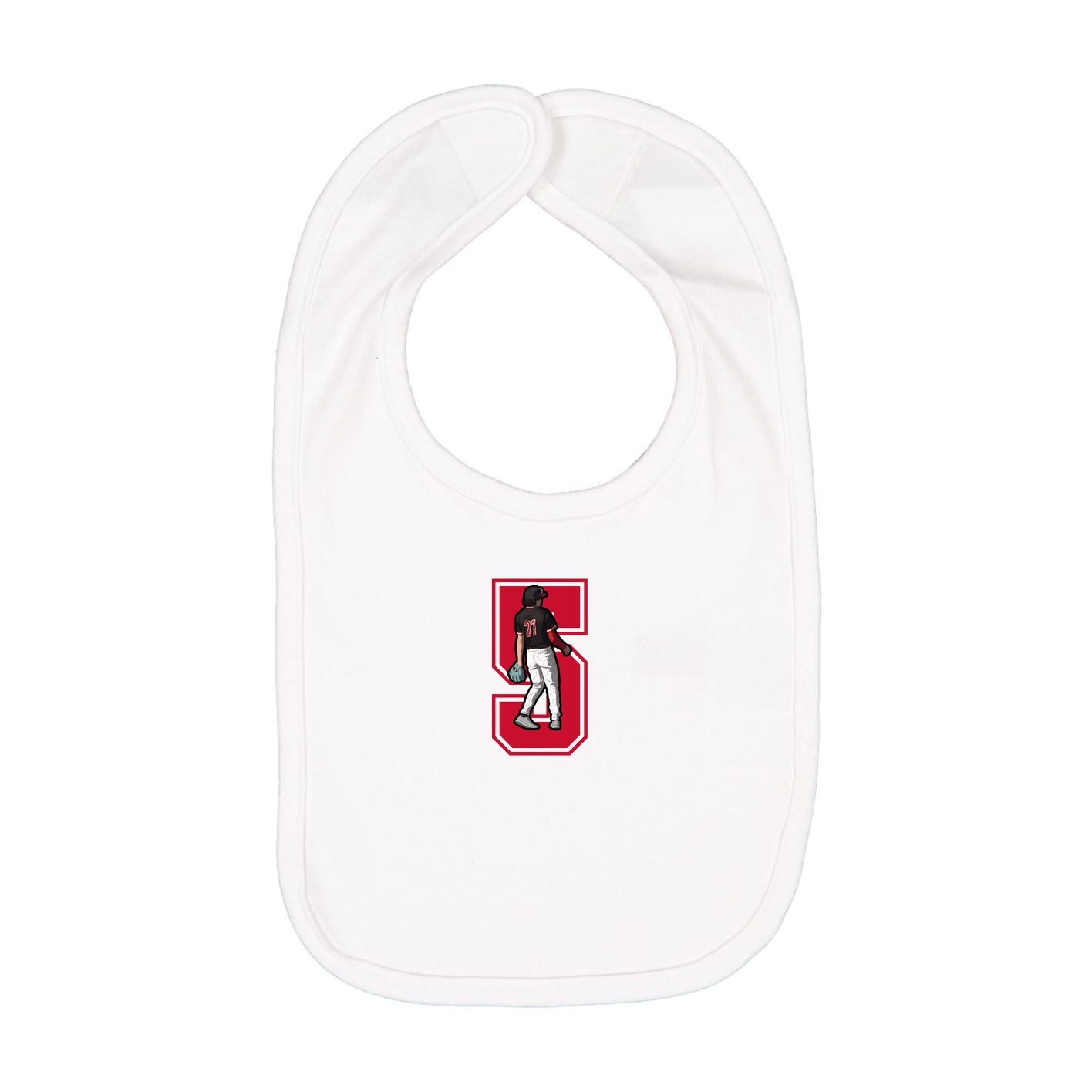 Infant Bib — Number in White